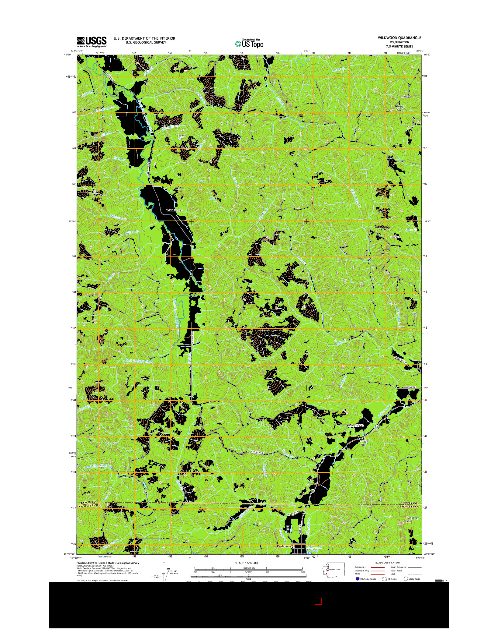 USGS US TOPO 7.5-MINUTE MAP FOR WILDWOOD, WA 2017