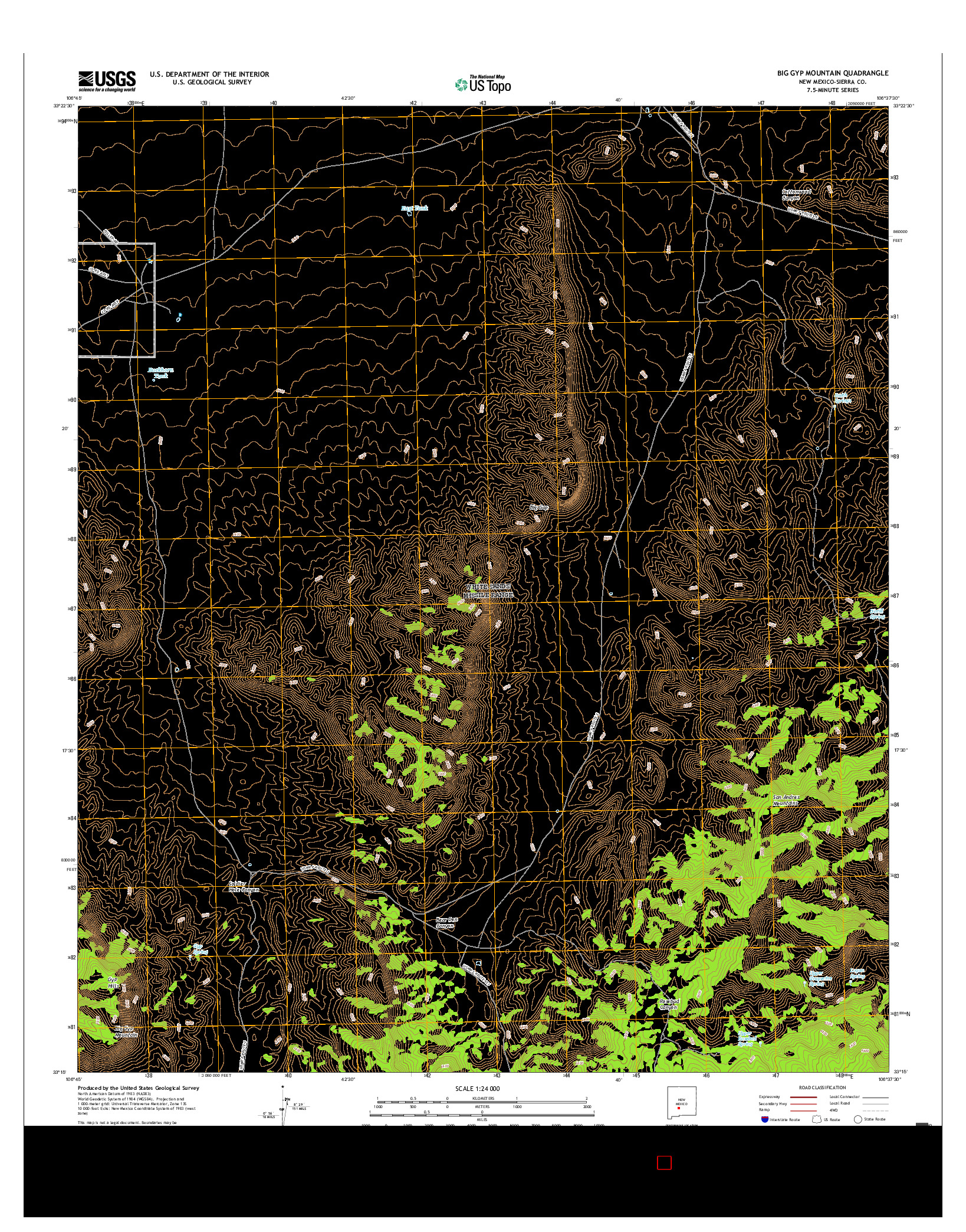 USGS US TOPO 7.5-MINUTE MAP FOR BIG GYP MOUNTAIN, NM 2017