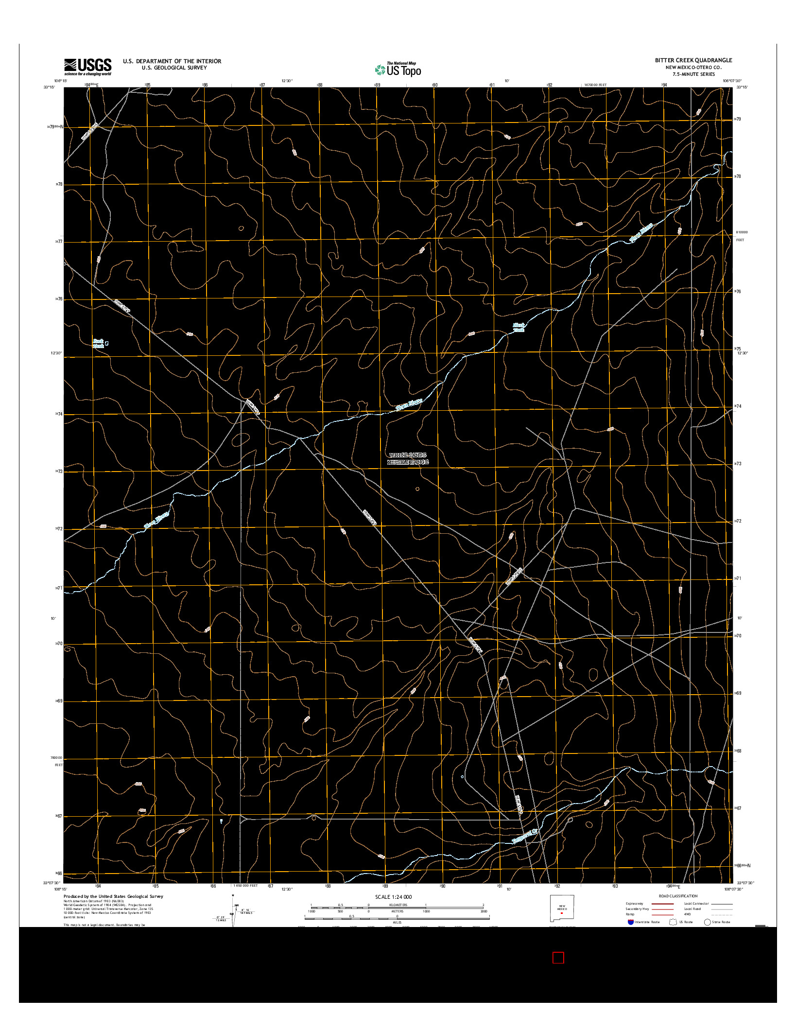 USGS US TOPO 7.5-MINUTE MAP FOR BITTER CREEK, NM 2017