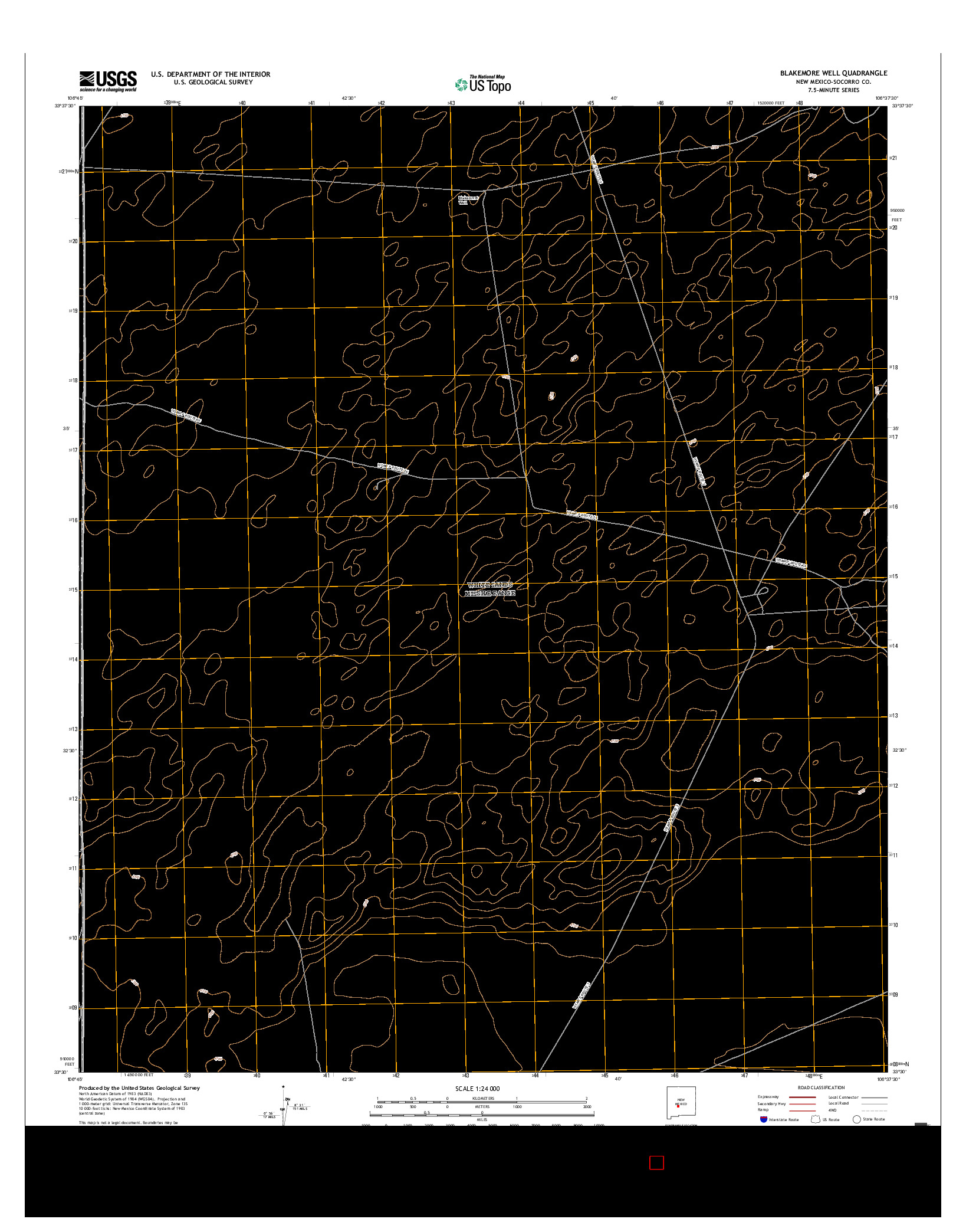 USGS US TOPO 7.5-MINUTE MAP FOR BLAKEMORE WELL, NM 2017