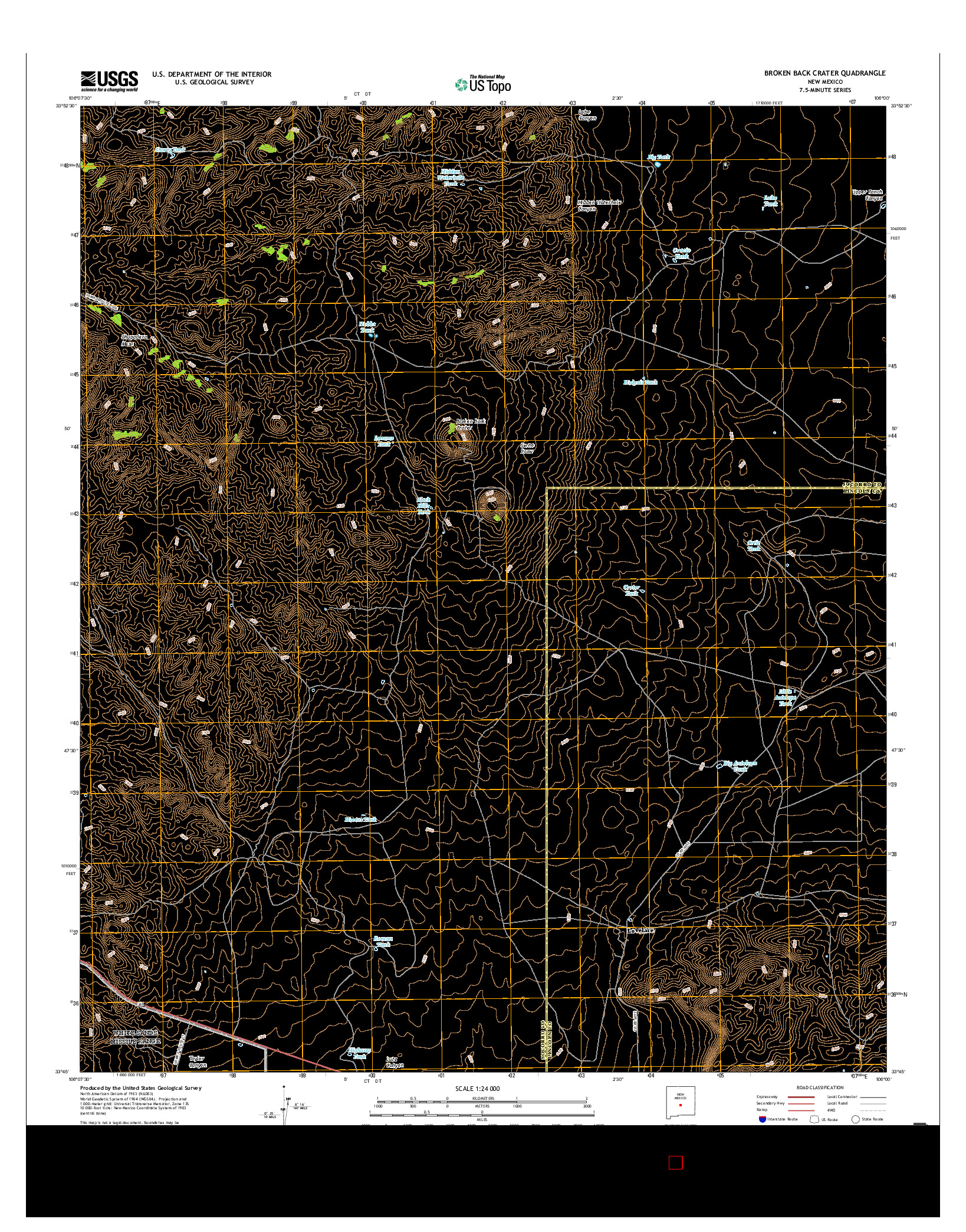 USGS US TOPO 7.5-MINUTE MAP FOR BROKEN BACK CRATER, NM 2017