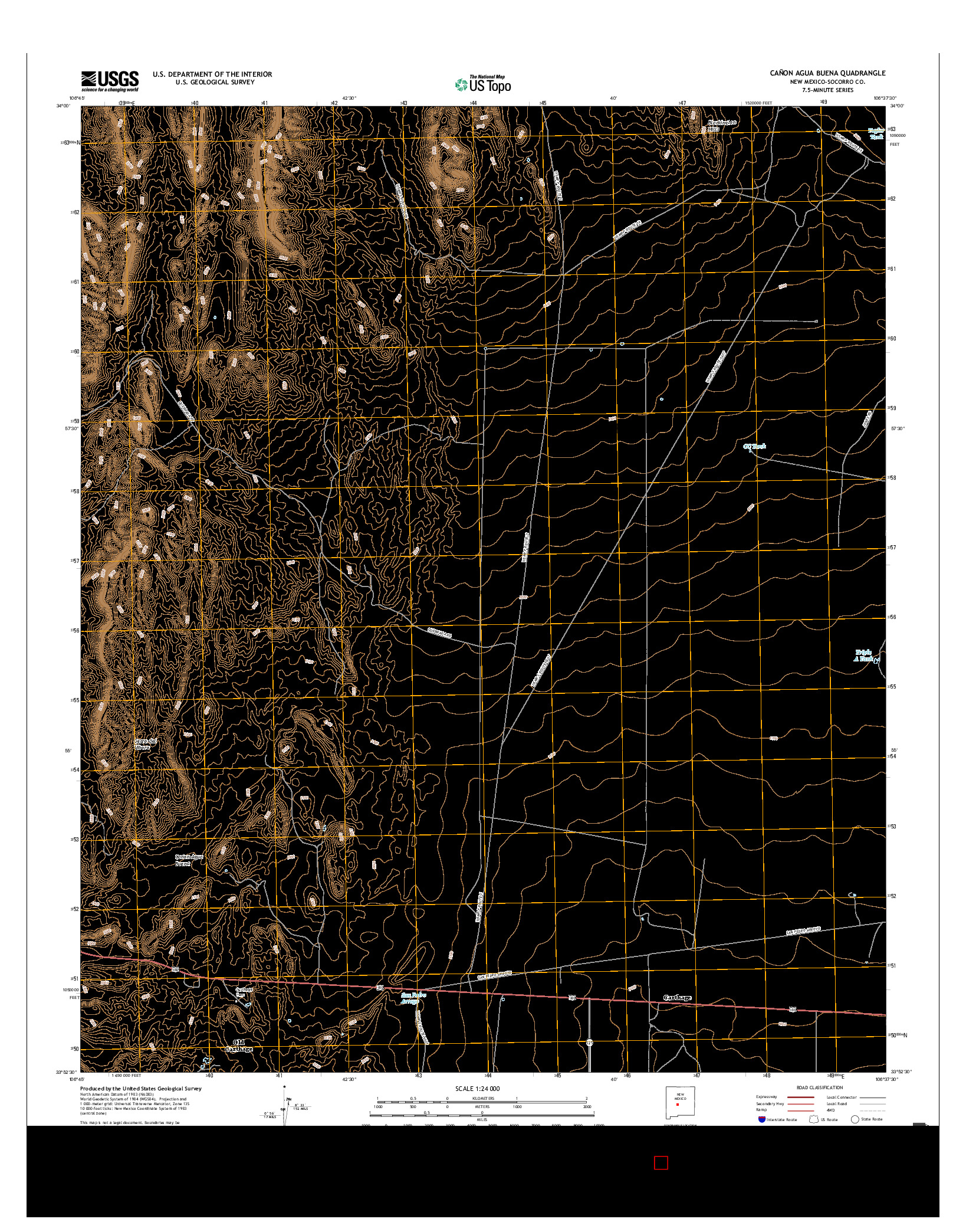 USGS US TOPO 7.5-MINUTE MAP FOR CAñON AGUA BUENA, NM 2017