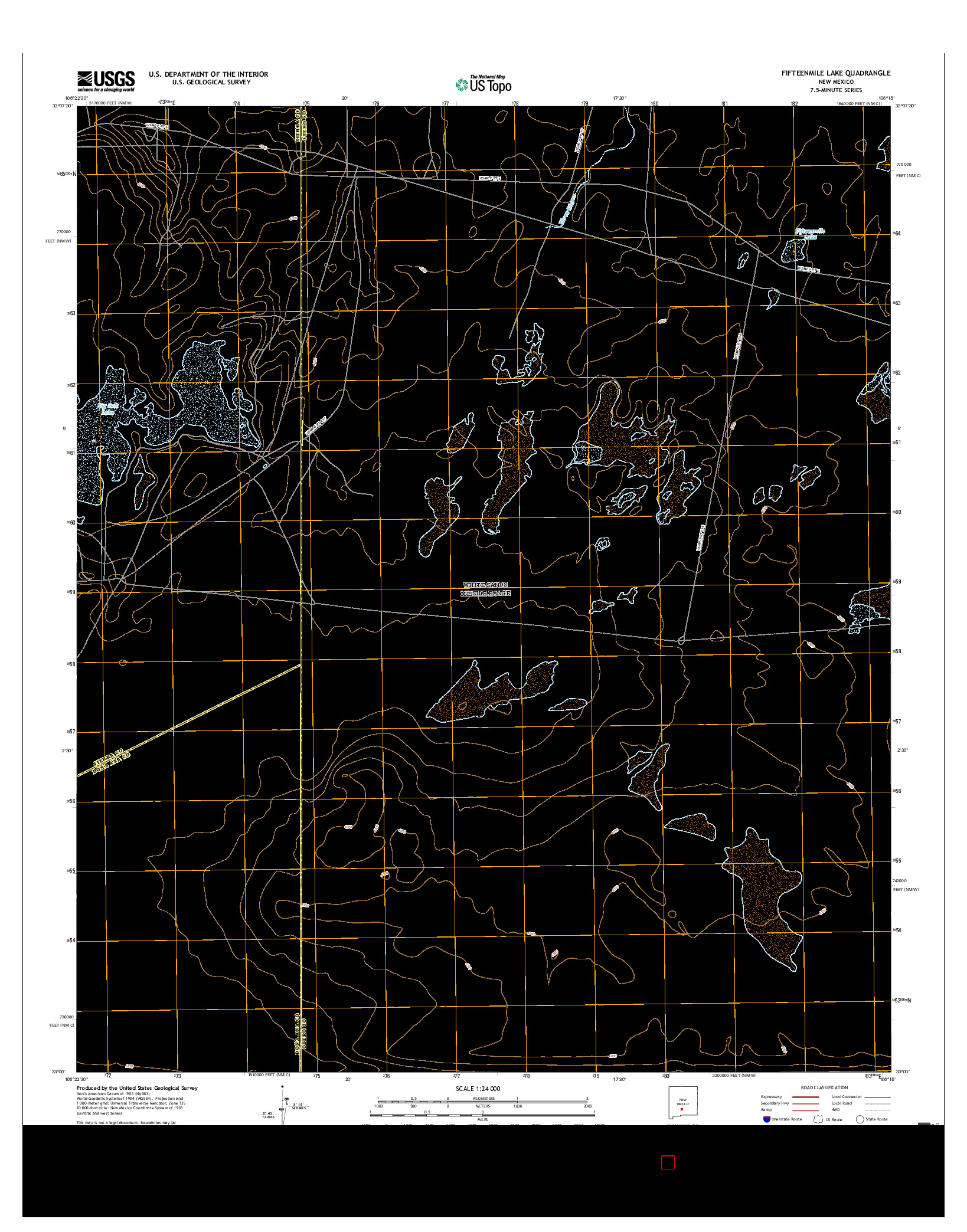 USGS US TOPO 7.5-MINUTE MAP FOR FIFTEENMILE LAKE, NM 2017