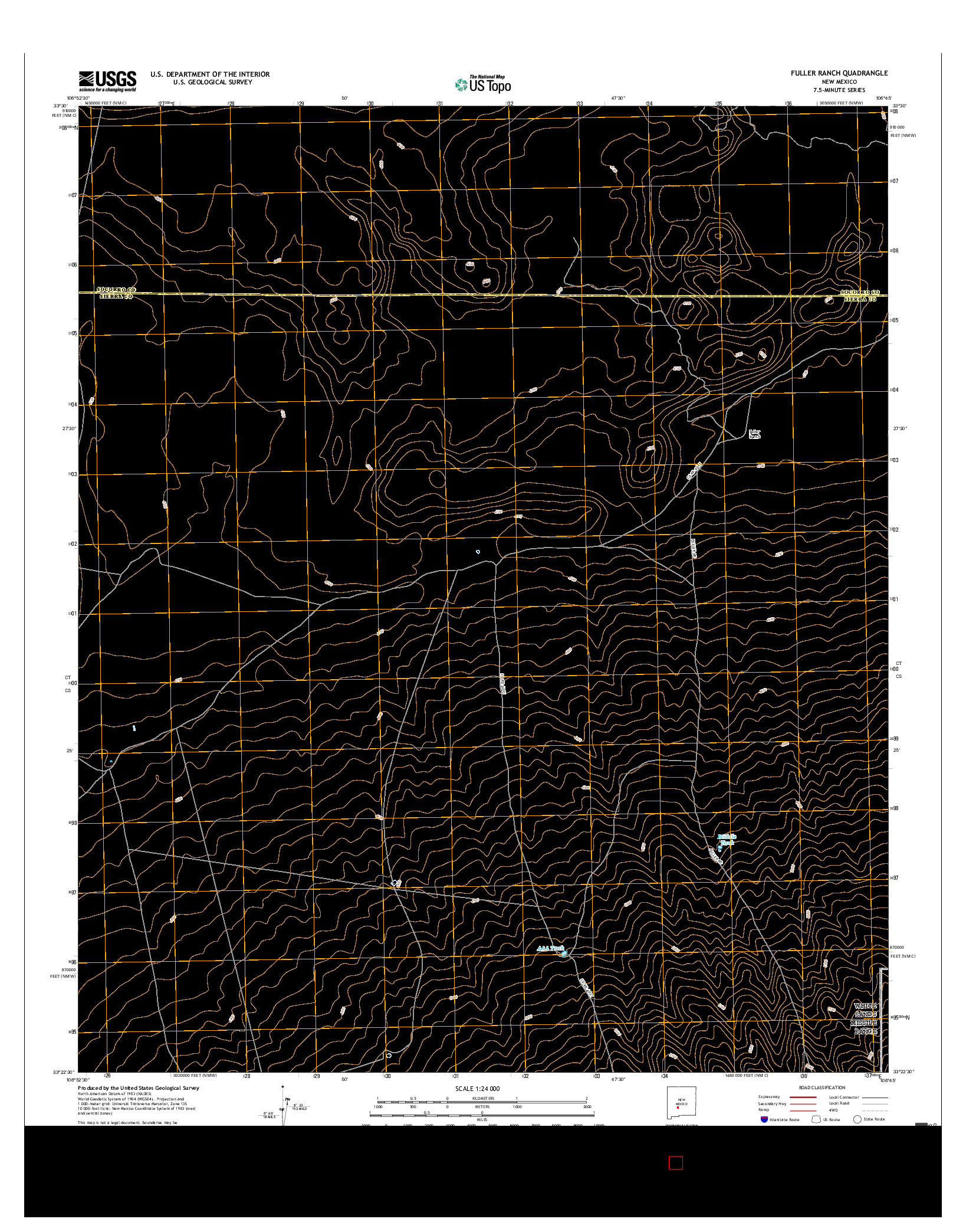 USGS US TOPO 7.5-MINUTE MAP FOR FULLER RANCH, NM 2017