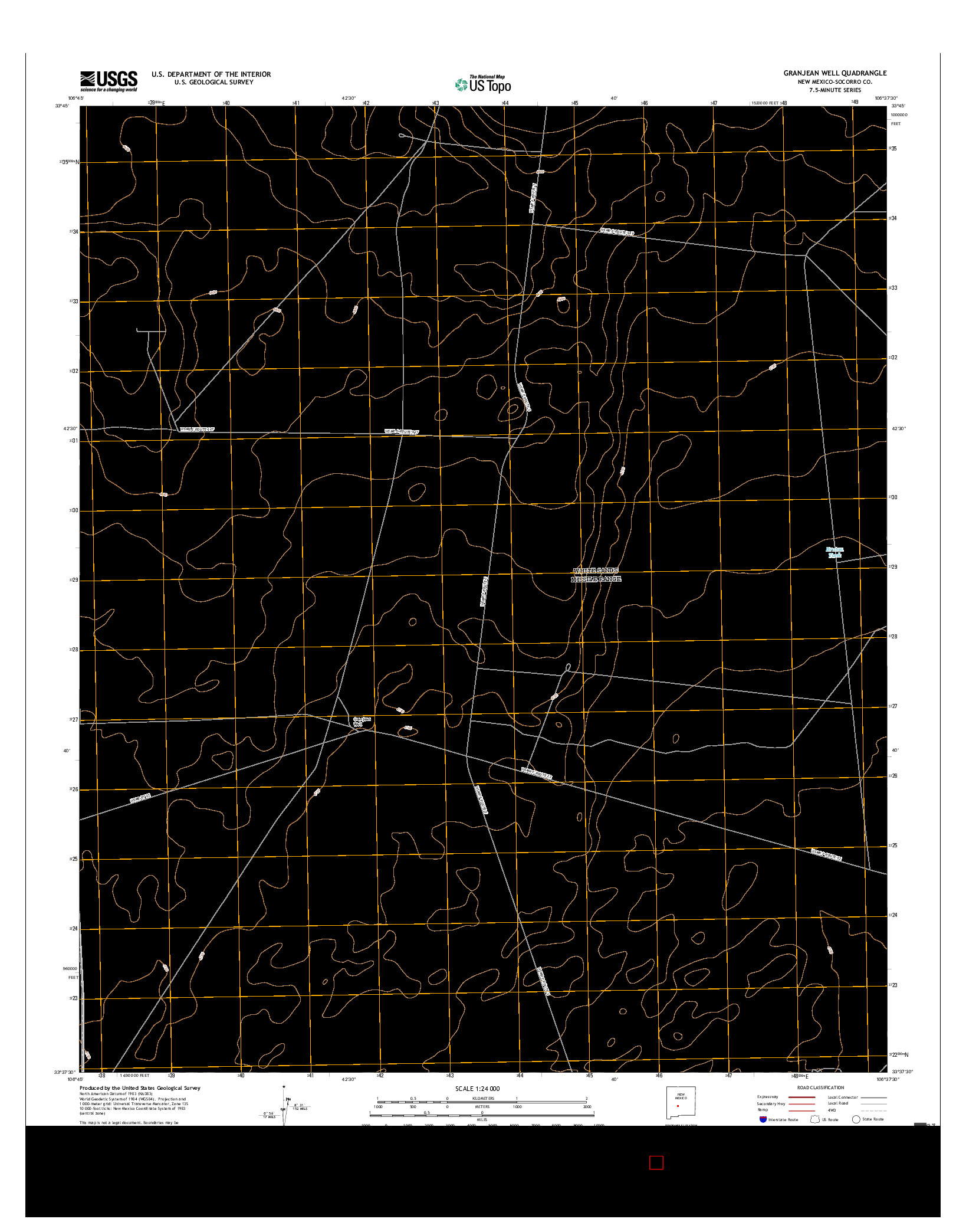 USGS US TOPO 7.5-MINUTE MAP FOR GRANJEAN WELL, NM 2017