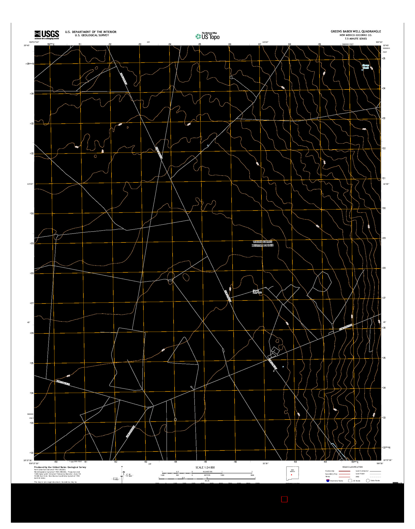 USGS US TOPO 7.5-MINUTE MAP FOR GREENS BABER WELL, NM 2017