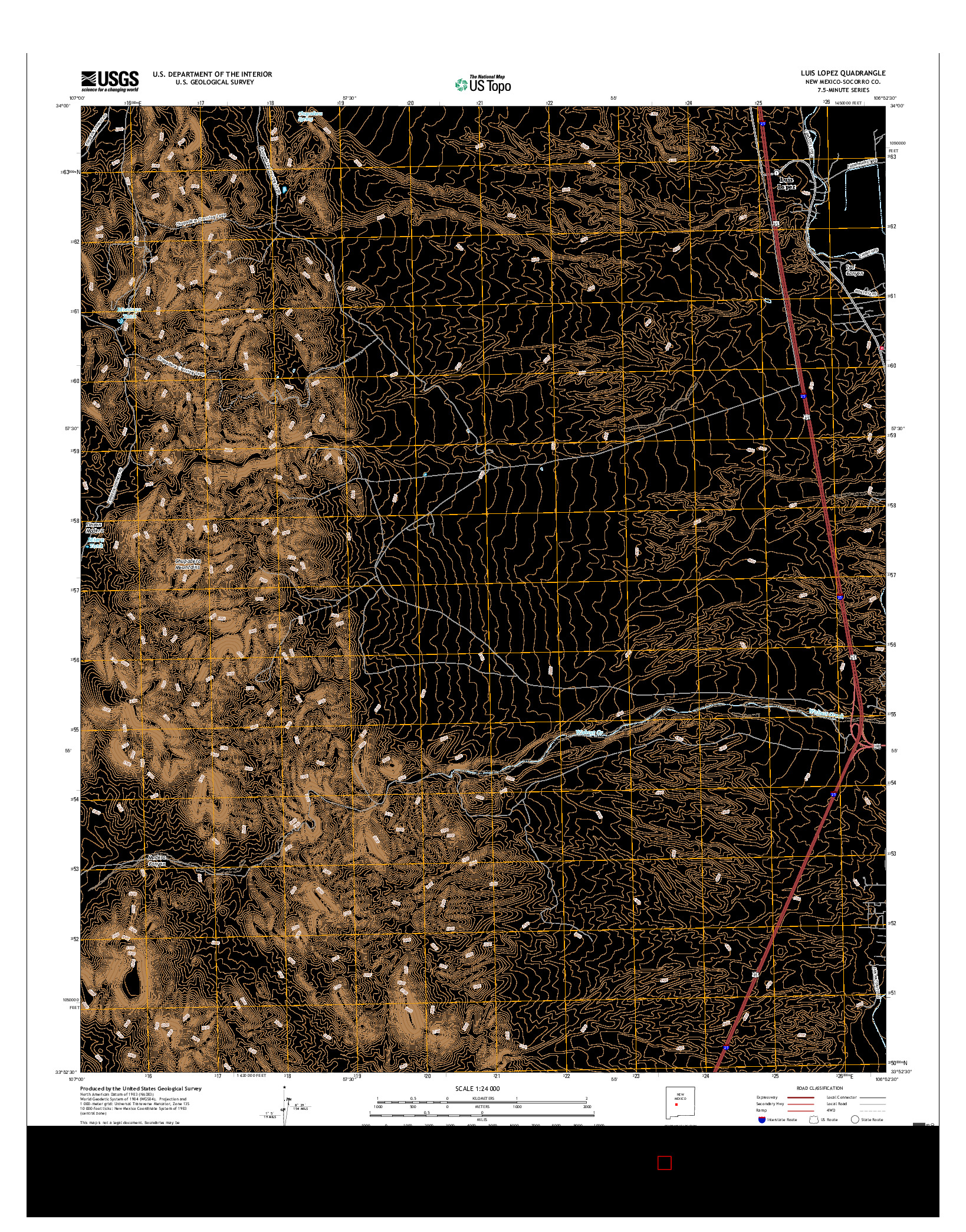 USGS US TOPO 7.5-MINUTE MAP FOR LUIS LOPEZ, NM 2017