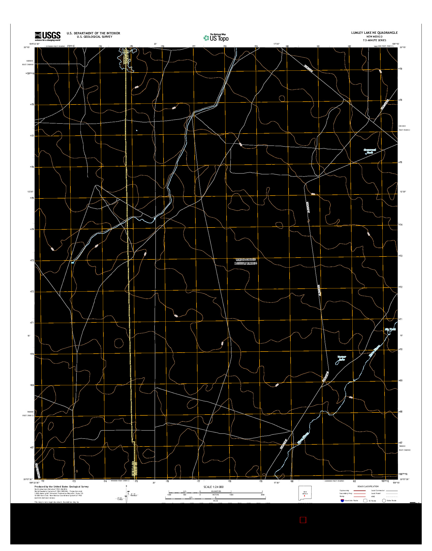 USGS US TOPO 7.5-MINUTE MAP FOR LUMLEY LAKE NE, NM 2017