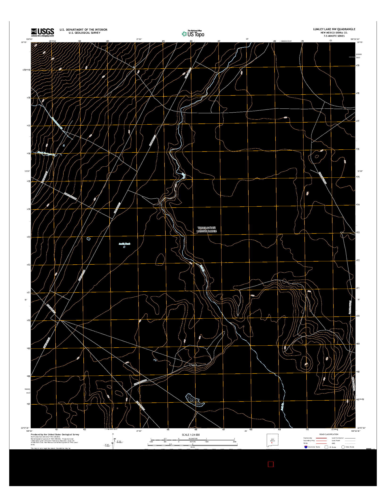 USGS US TOPO 7.5-MINUTE MAP FOR LUMLEY LAKE NW, NM 2017