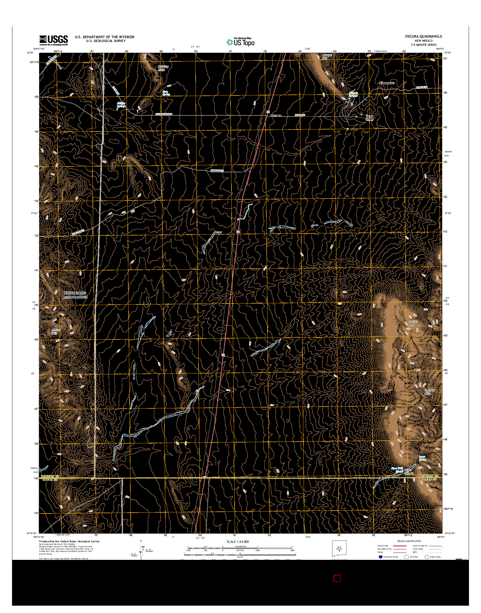 USGS US TOPO 7.5-MINUTE MAP FOR OSCURA, NM 2017