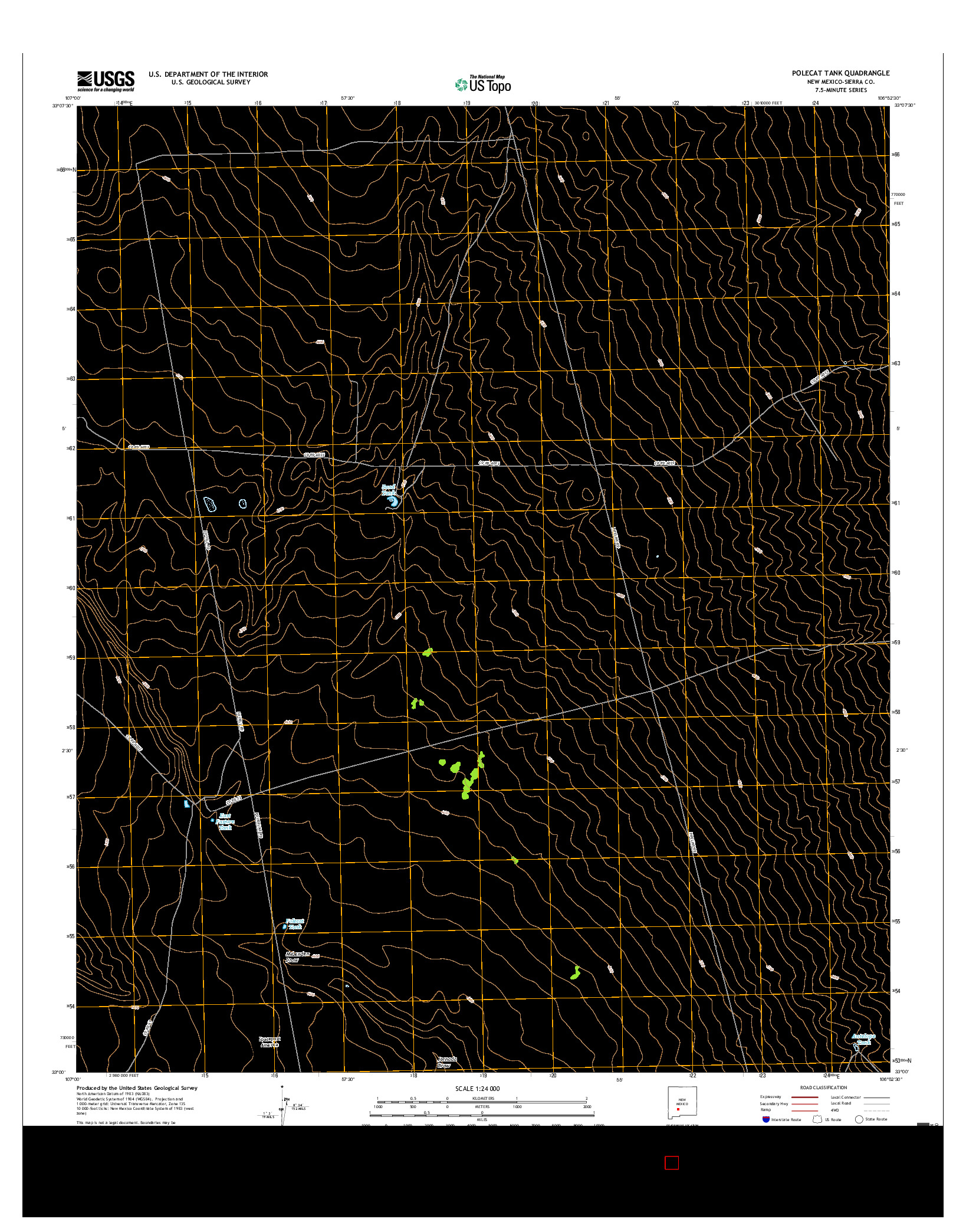 USGS US TOPO 7.5-MINUTE MAP FOR POLECAT TANK, NM 2017