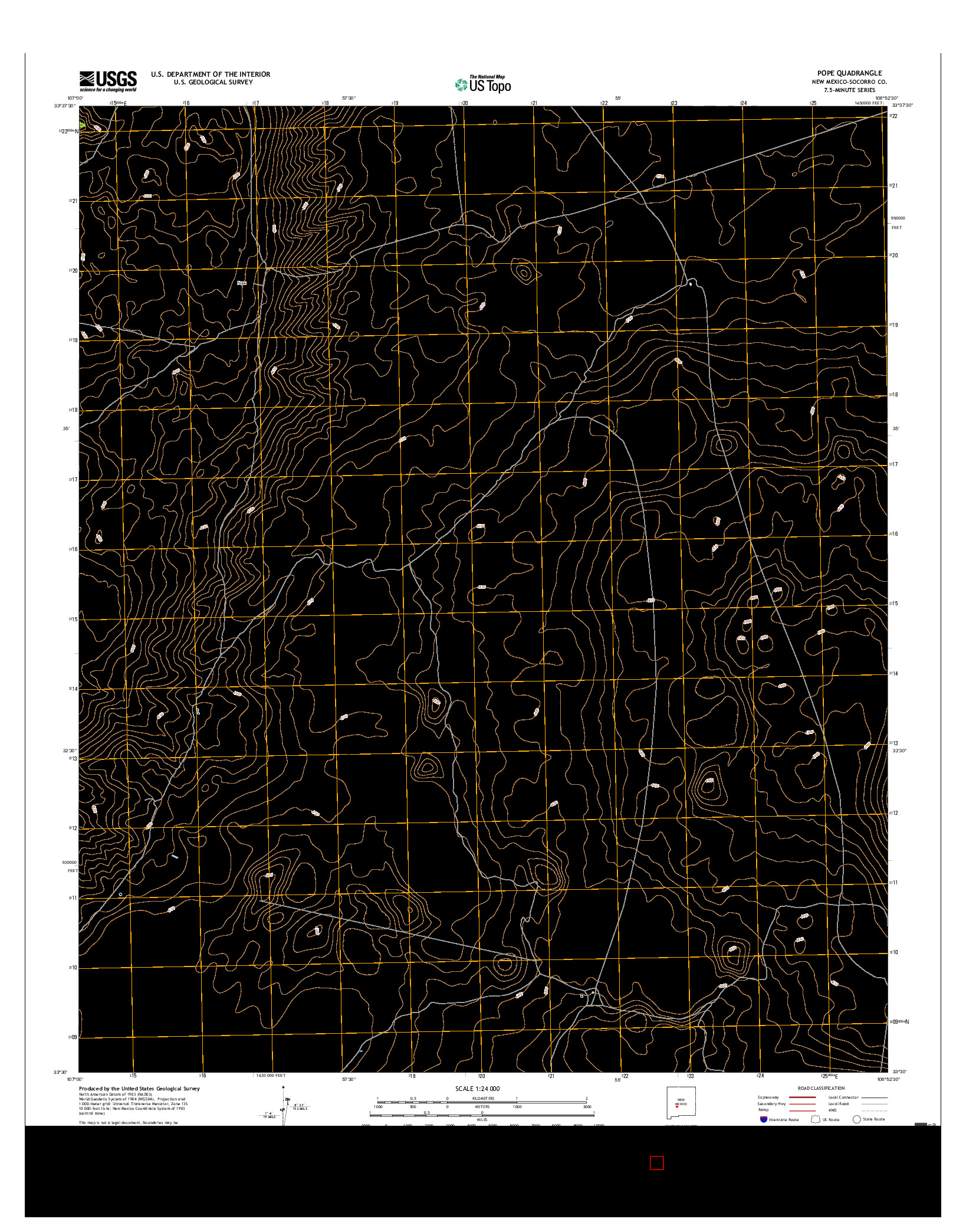 USGS US TOPO 7.5-MINUTE MAP FOR POPE, NM 2017