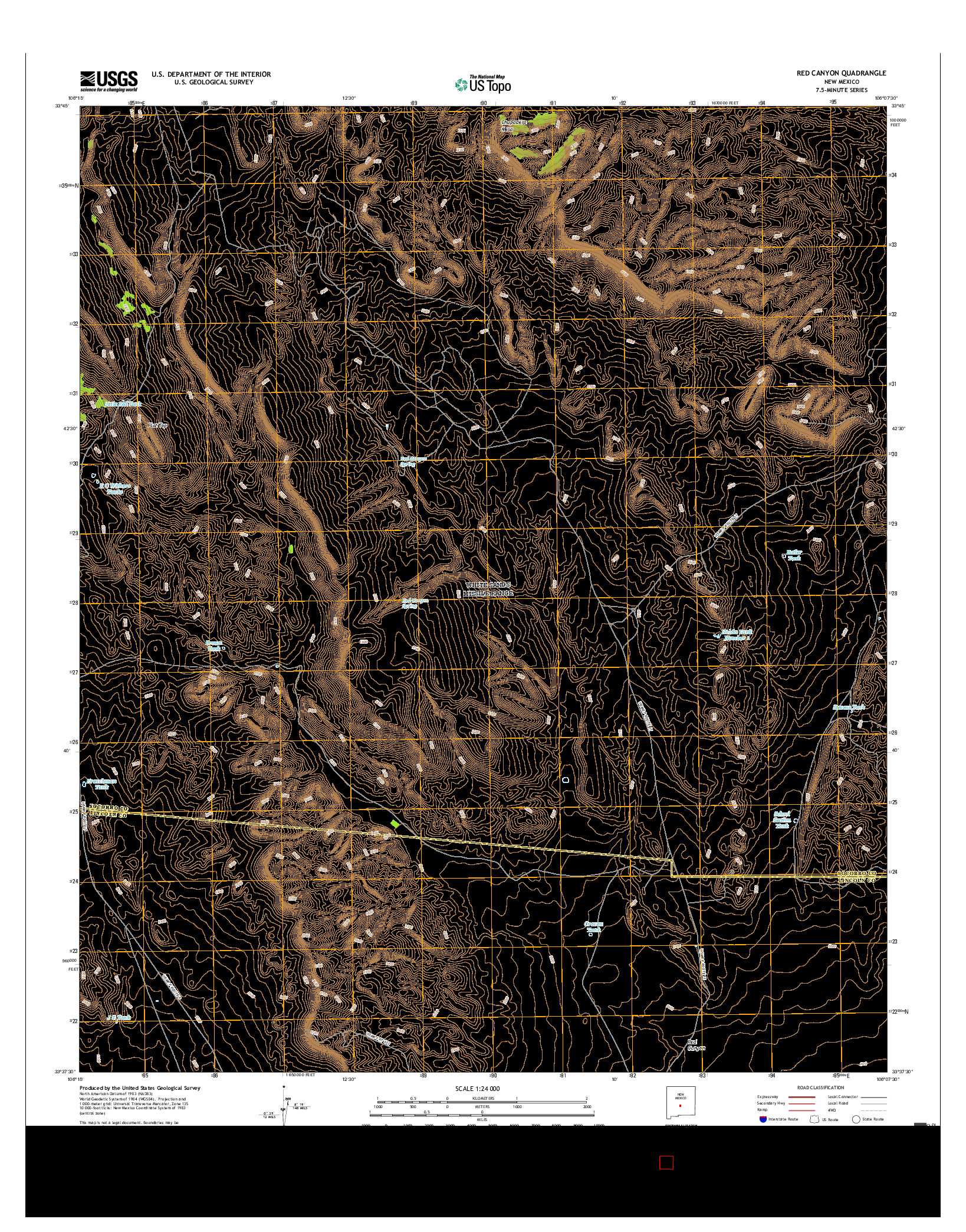 USGS US TOPO 7.5-MINUTE MAP FOR RED CANYON, NM 2017