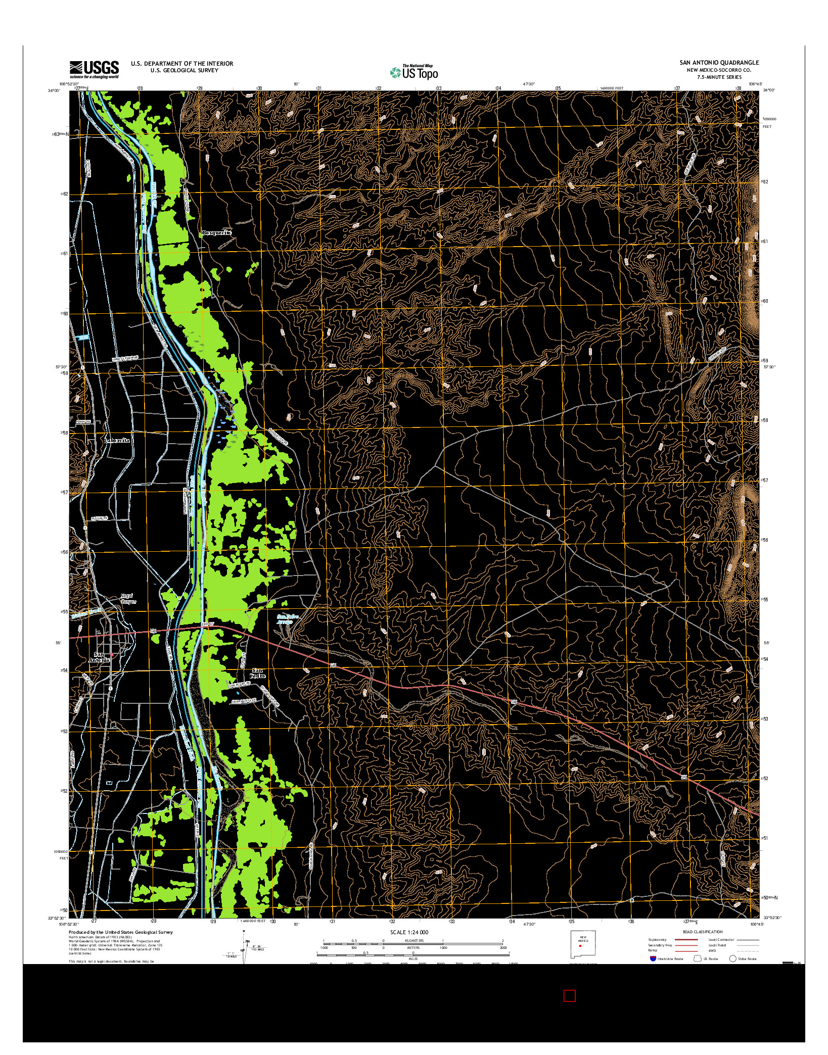 USGS US TOPO 7.5-MINUTE MAP FOR SAN ANTONIO, NM 2017