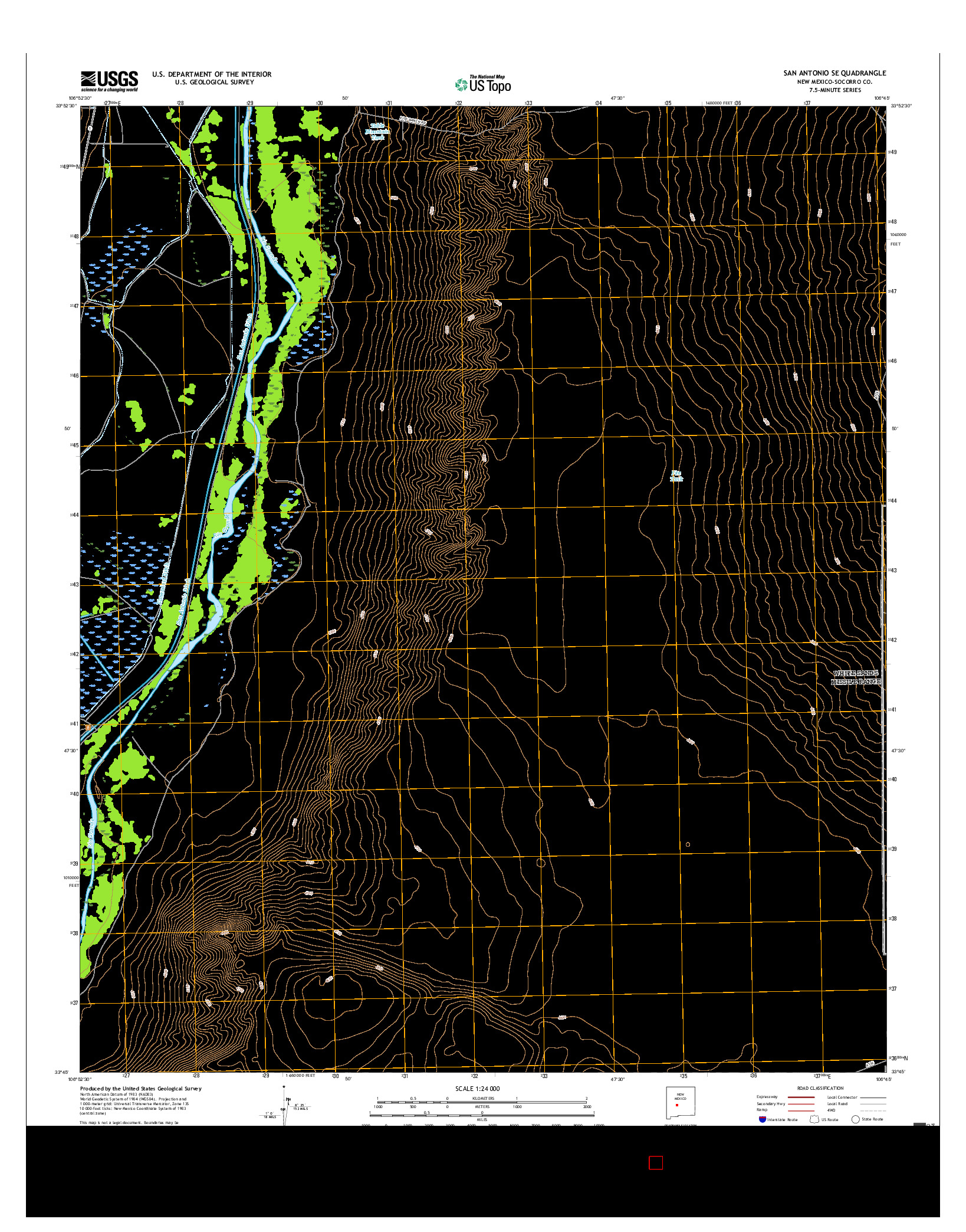 USGS US TOPO 7.5-MINUTE MAP FOR SAN ANTONIO SE, NM 2017