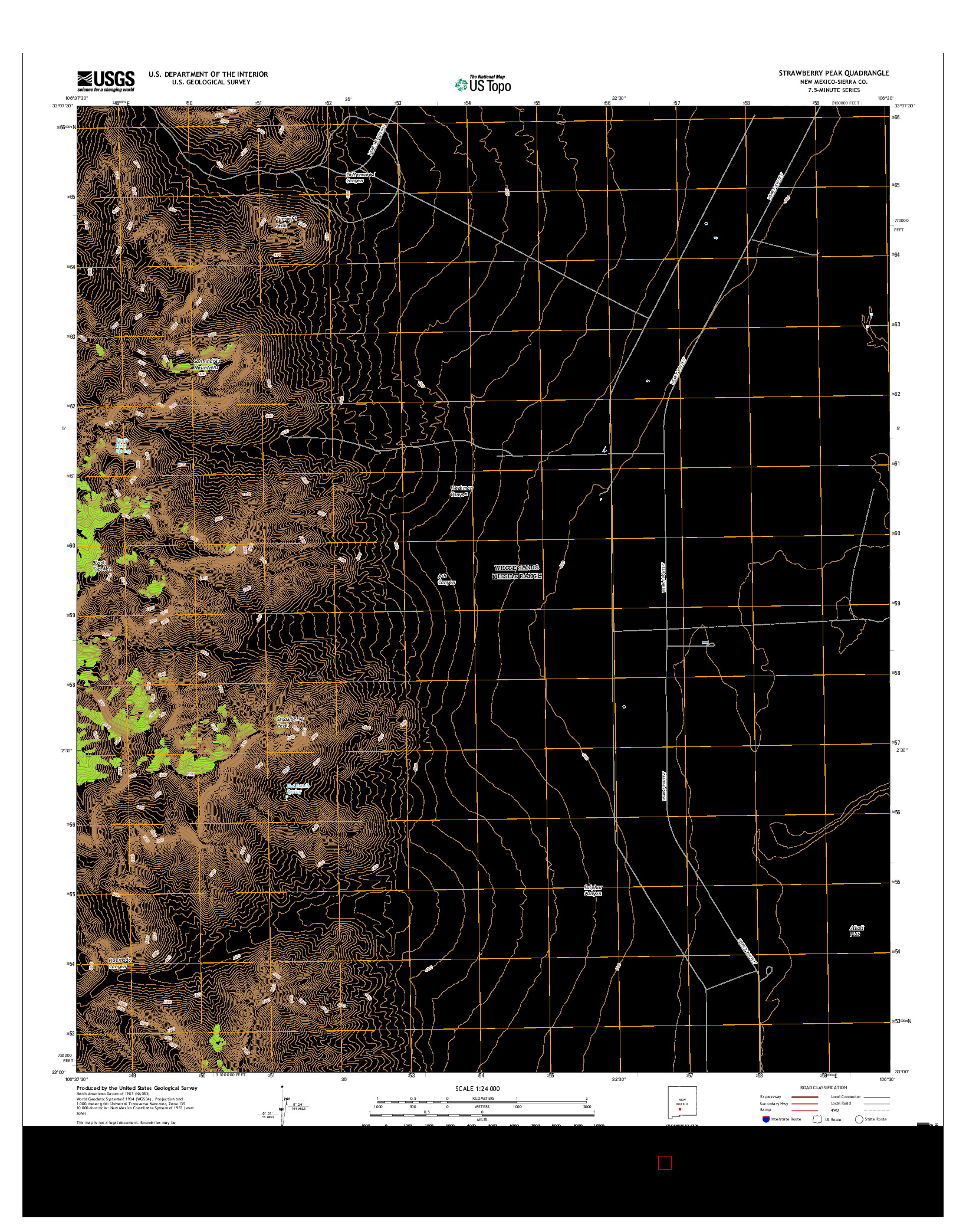 USGS US TOPO 7.5-MINUTE MAP FOR STRAWBERRY PEAK, NM 2017