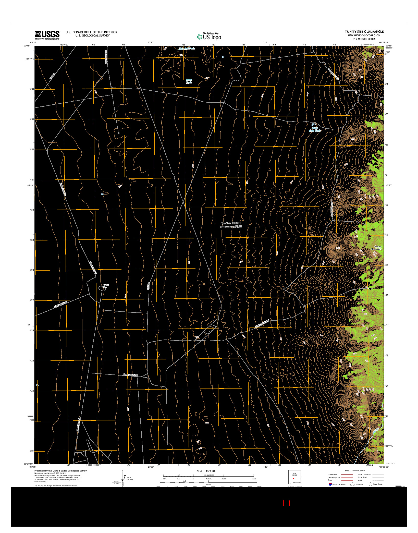 USGS US TOPO 7.5-MINUTE MAP FOR TRINITY SITE, NM 2017