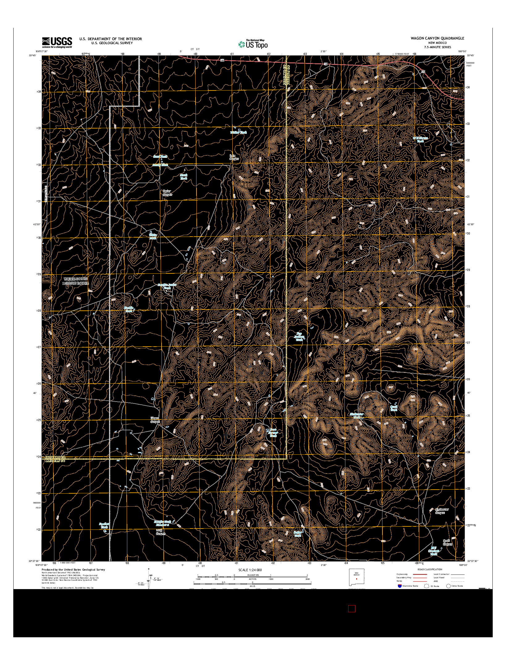 USGS US TOPO 7.5-MINUTE MAP FOR WAGON CANYON, NM 2017
