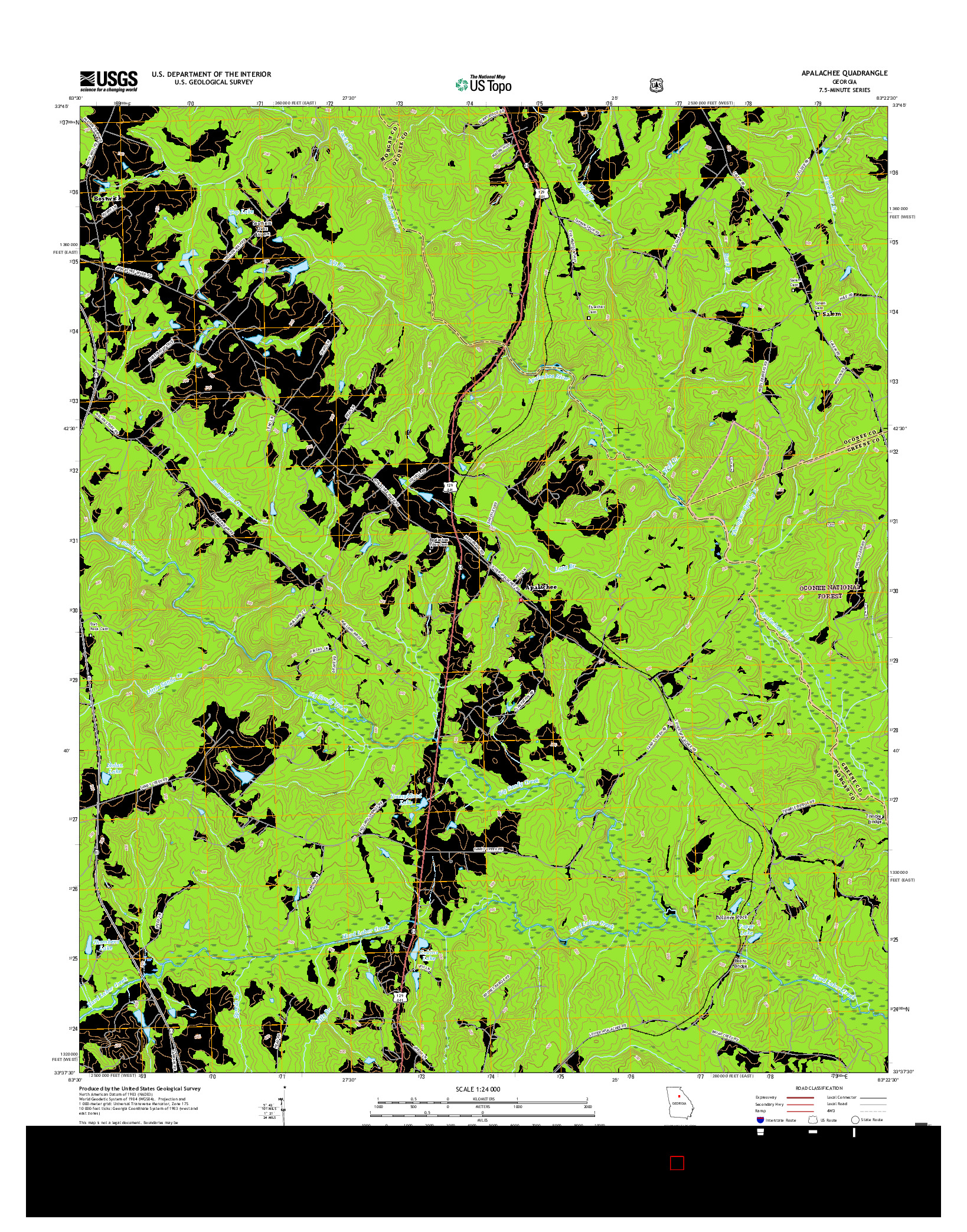 USGS US TOPO 7.5-MINUTE MAP FOR APALACHEE, GA 2017