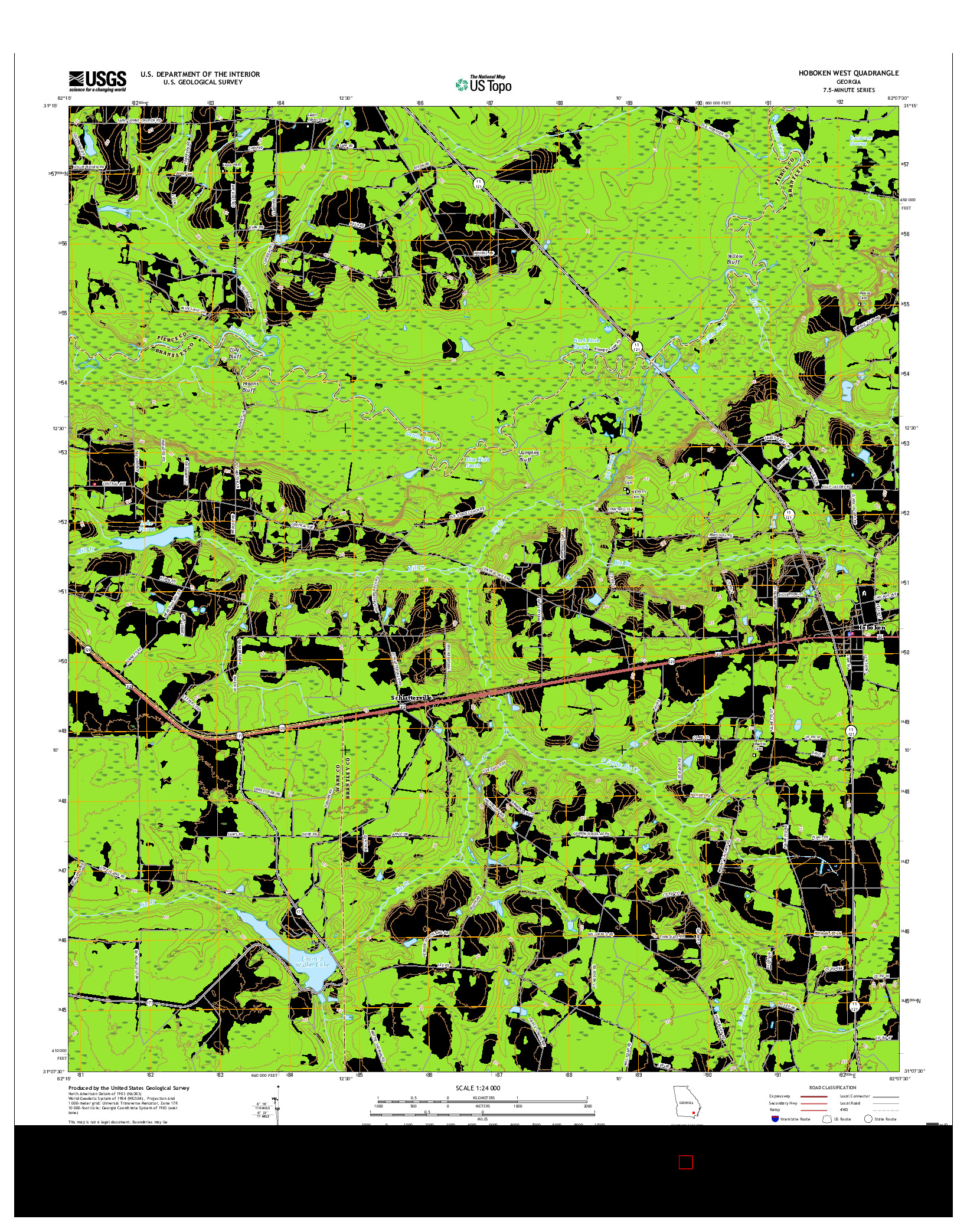 USGS US TOPO 7.5-MINUTE MAP FOR HOBOKEN WEST, GA 2017