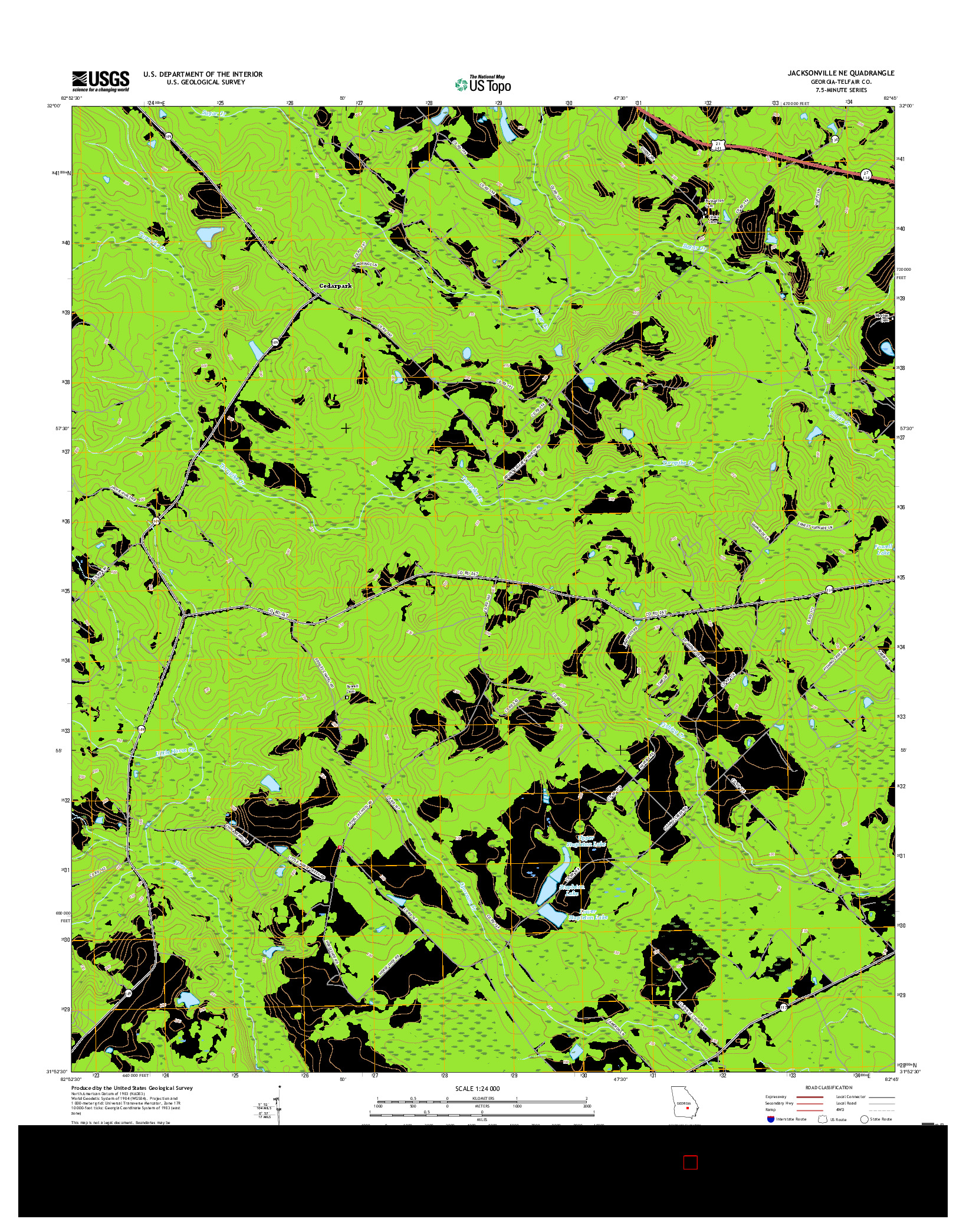 USGS US TOPO 7.5-MINUTE MAP FOR JACKSONVILLE NE, GA 2017