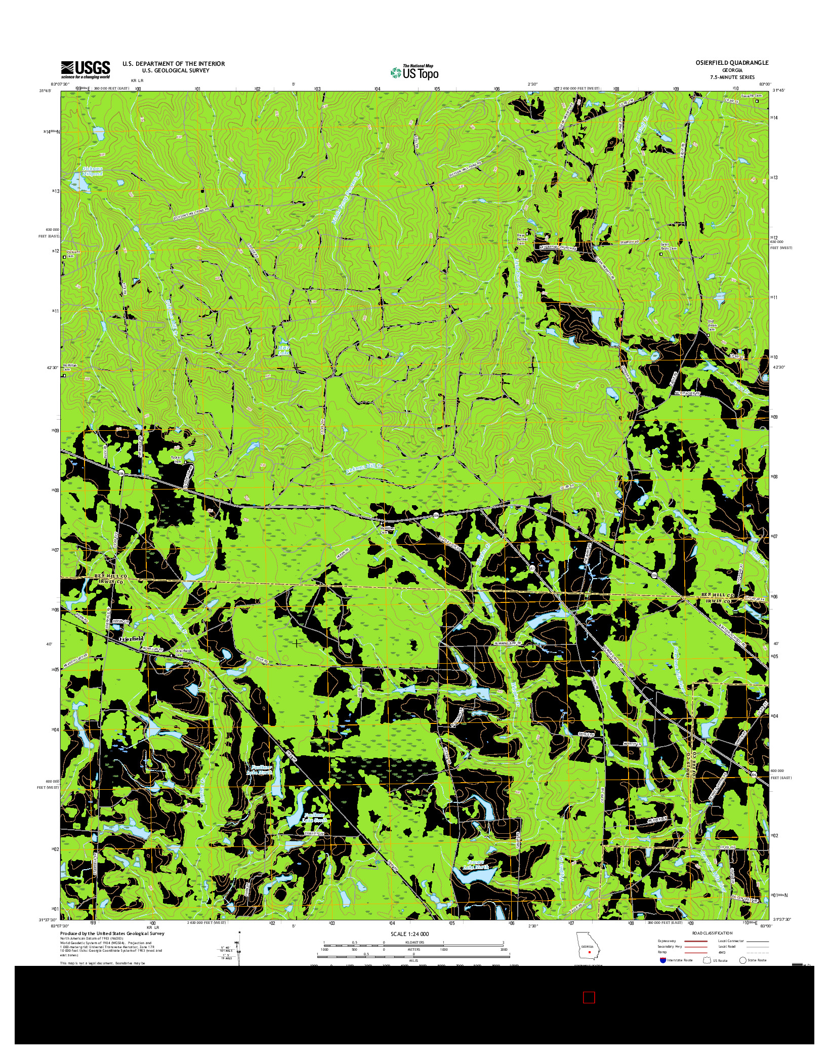 USGS US TOPO 7.5-MINUTE MAP FOR OSIERFIELD, GA 2017