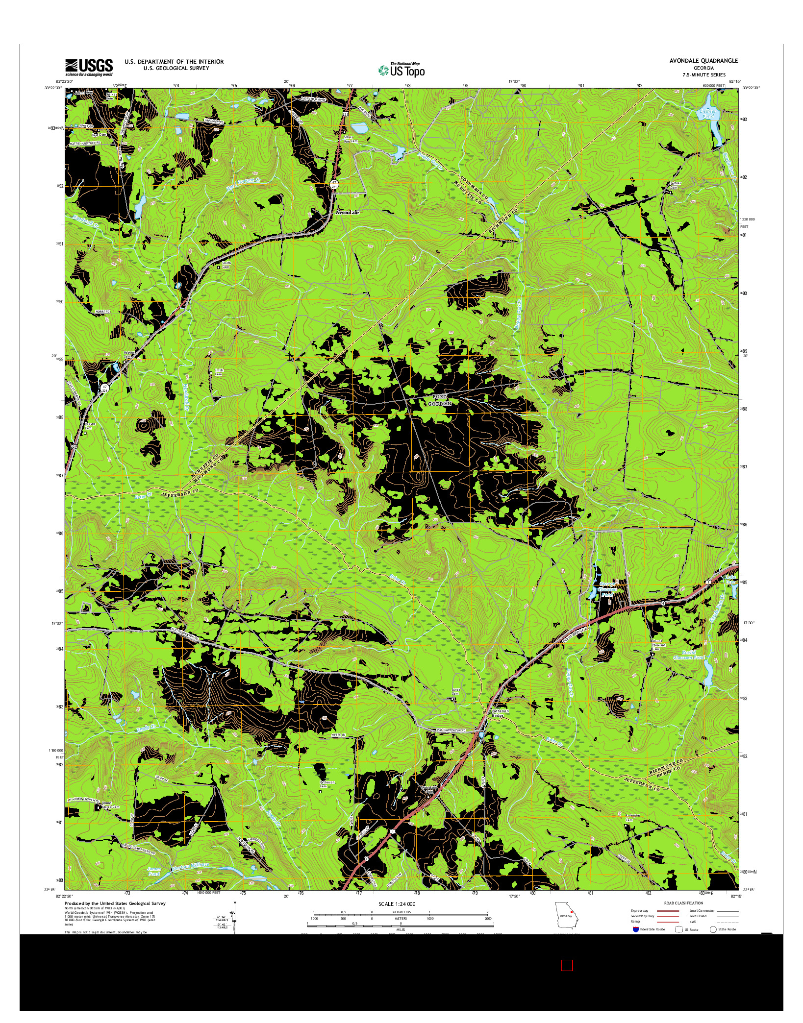 USGS US TOPO 7.5-MINUTE MAP FOR AVONDALE, GA 2017