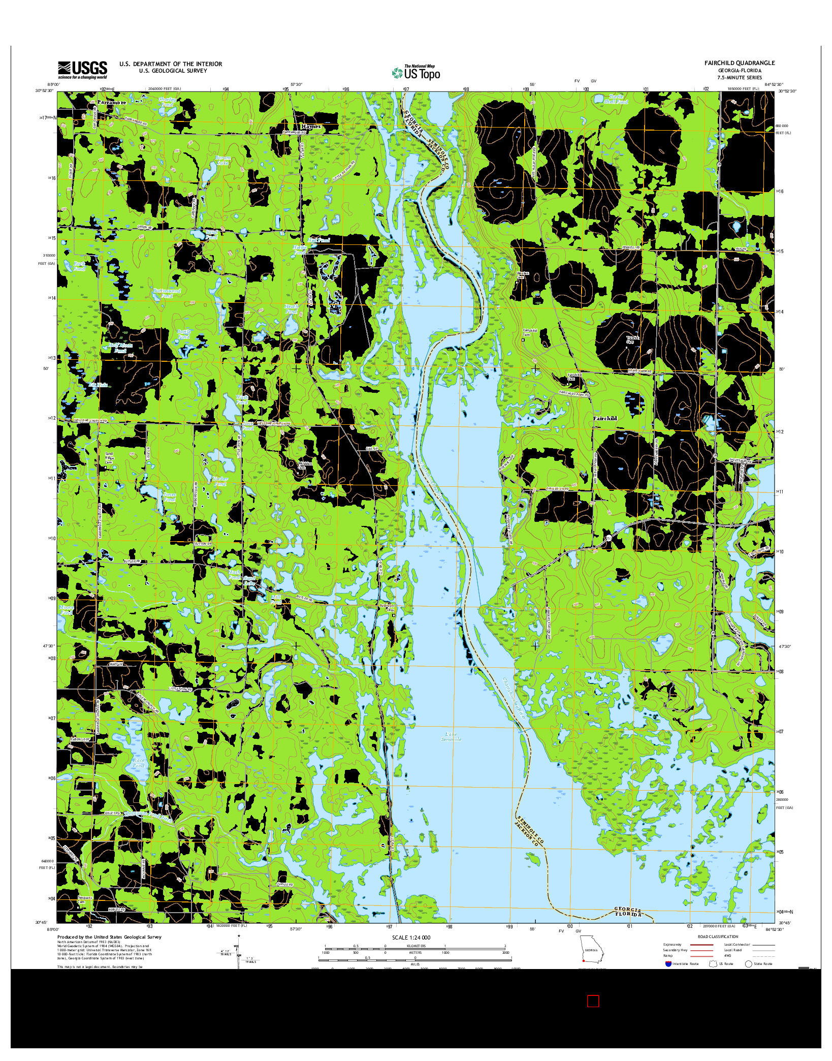 USGS US TOPO 7.5-MINUTE MAP FOR FAIRCHILD, GA-FL 2017