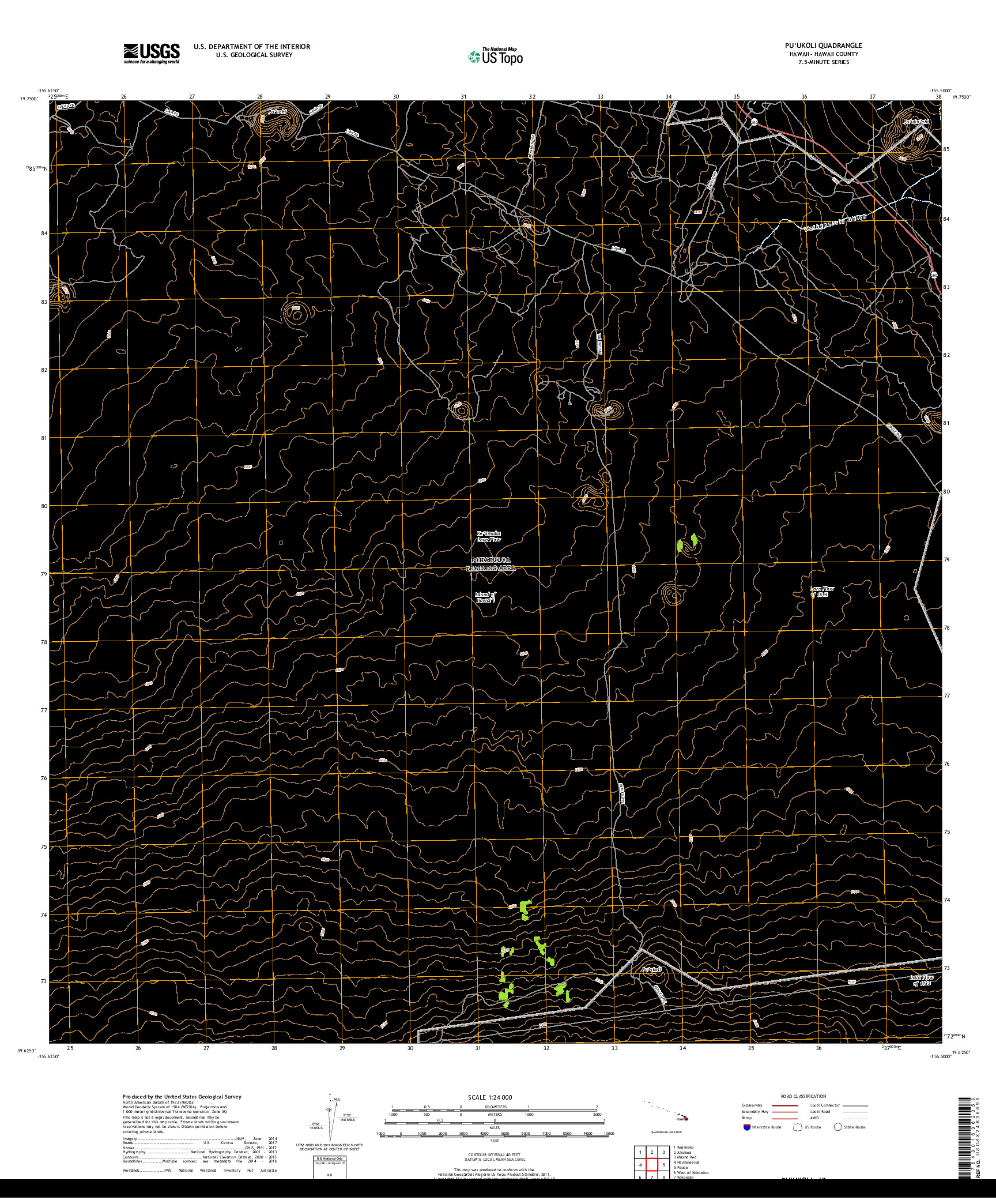 USGS US TOPO 7.5-MINUTE MAP FOR PUUKOLI, HI 2017