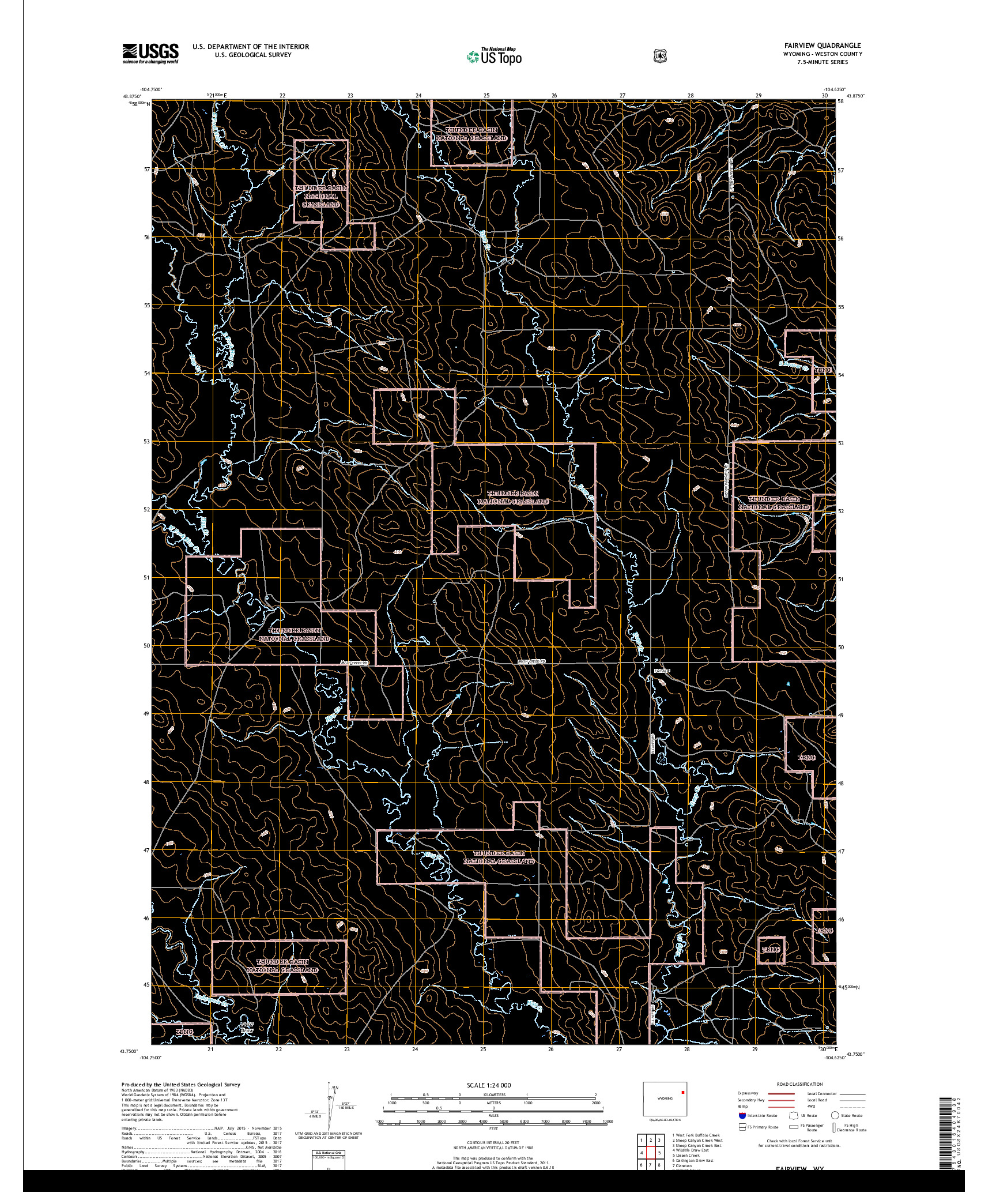 USGS US TOPO 7.5-MINUTE MAP FOR FAIRVIEW, WY 2018