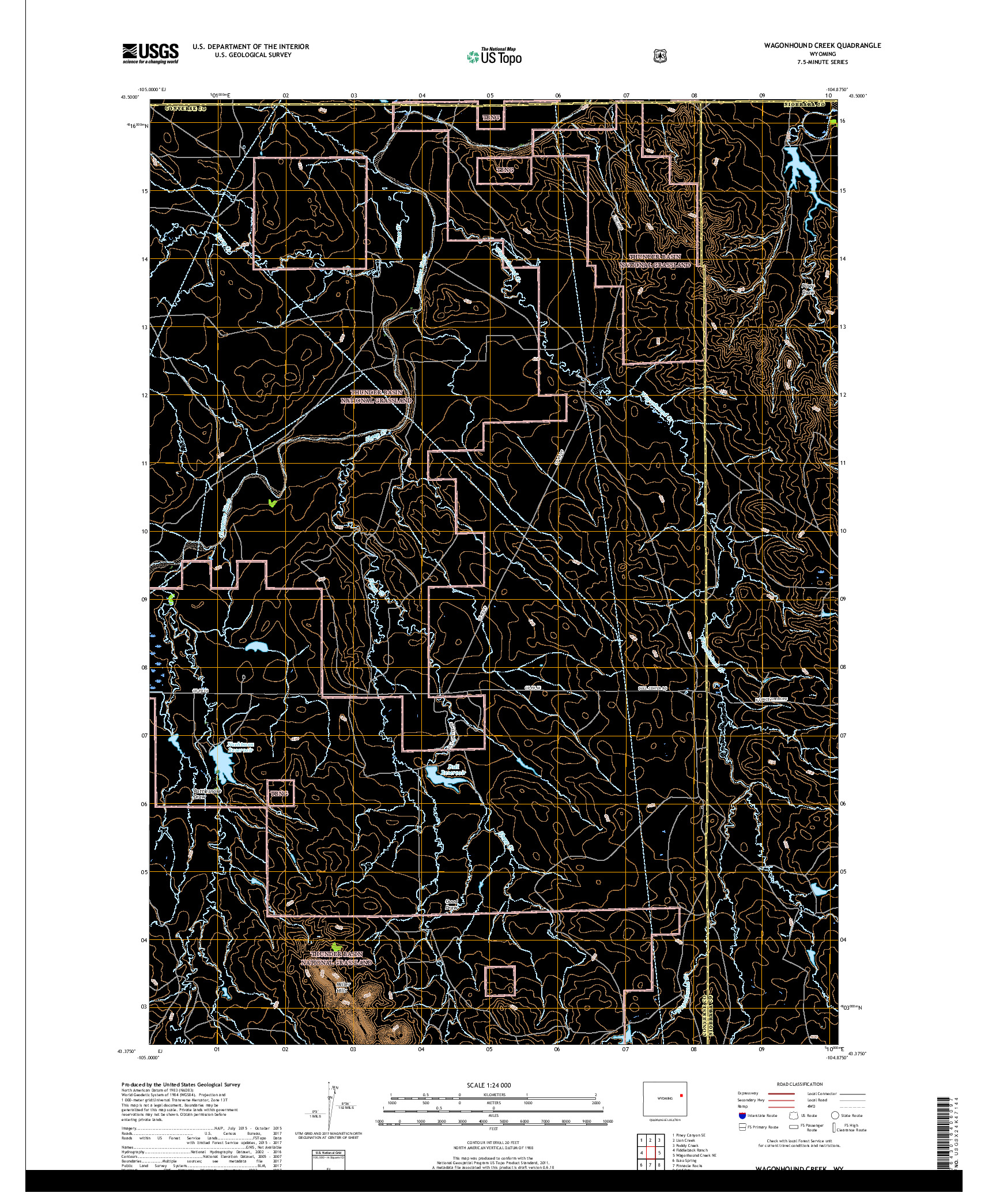 USGS US TOPO 7.5-MINUTE MAP FOR WAGONHOUND CREEK, WY 2018