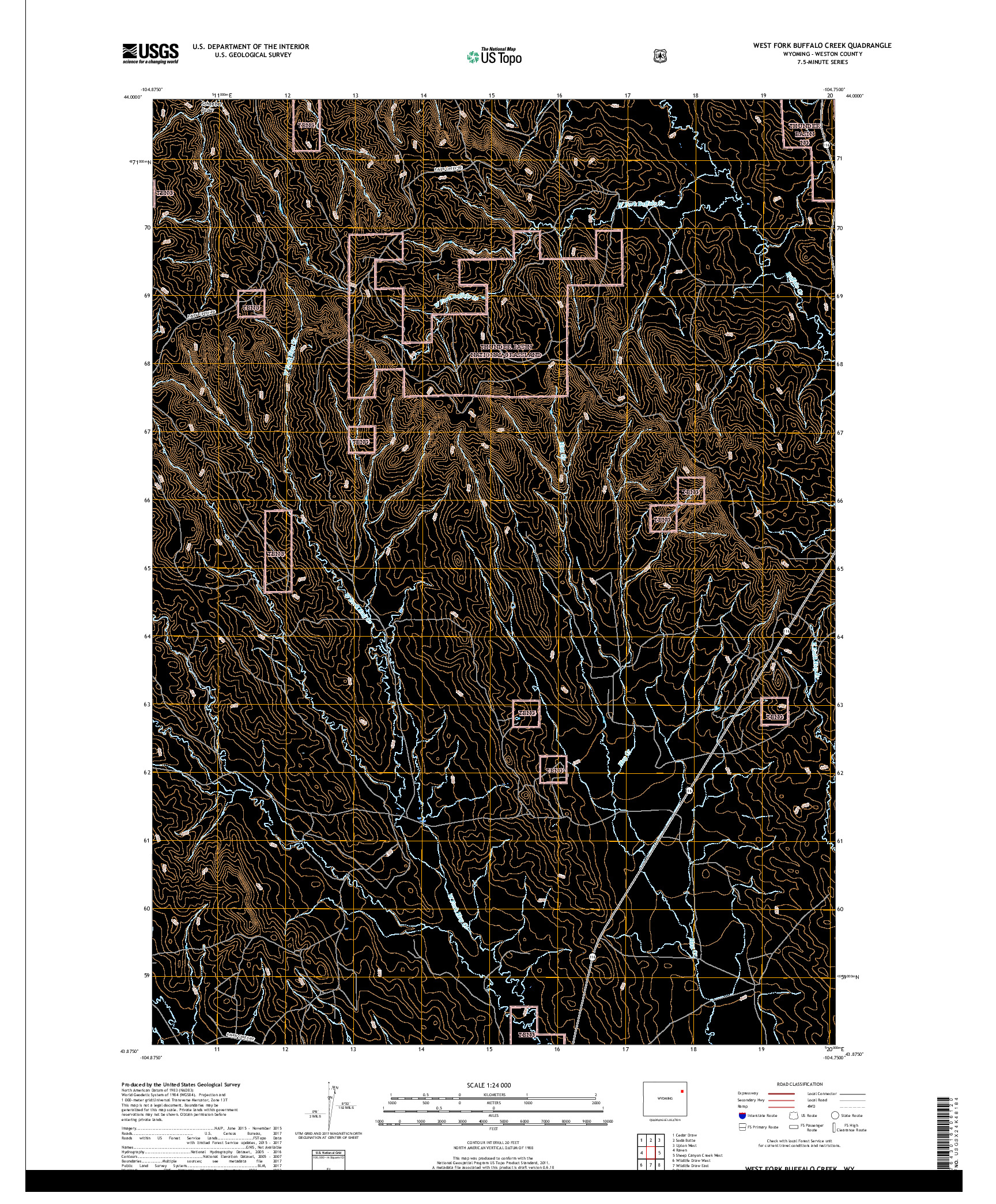 USGS US TOPO 7.5-MINUTE MAP FOR WEST FORK BUFFALO CREEK, WY 2018