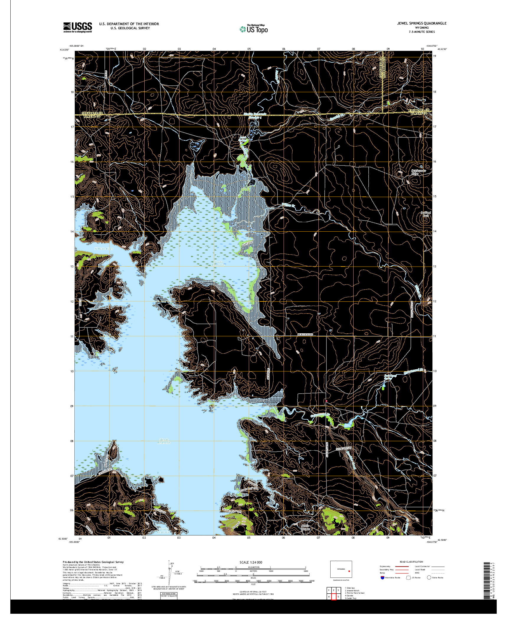 USGS US TOPO 7.5-MINUTE MAP FOR JEWEL SPRINGS, WY 2018