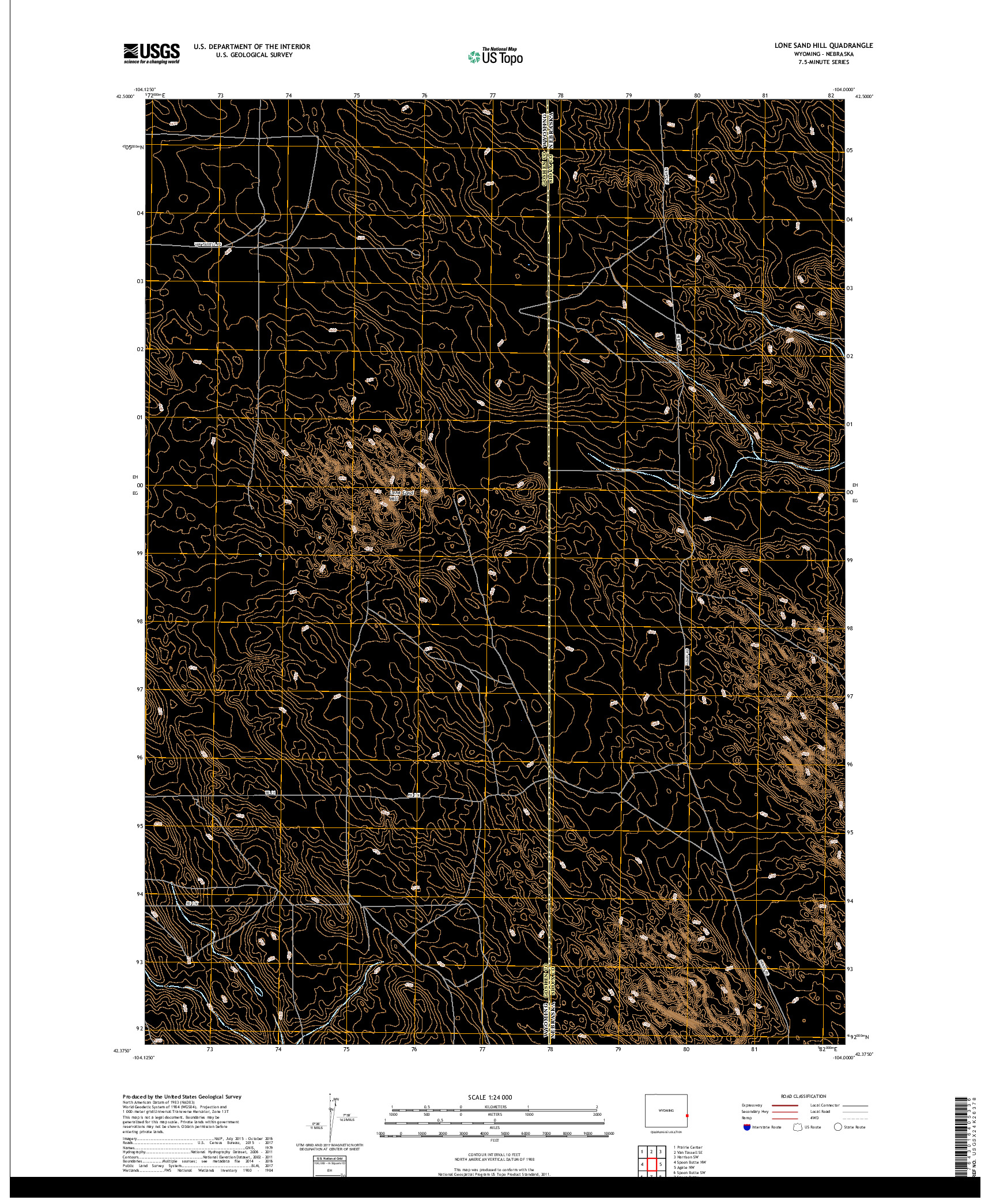 USGS US TOPO 7.5-MINUTE MAP FOR LONE SAND HILL, WY,NE 2018