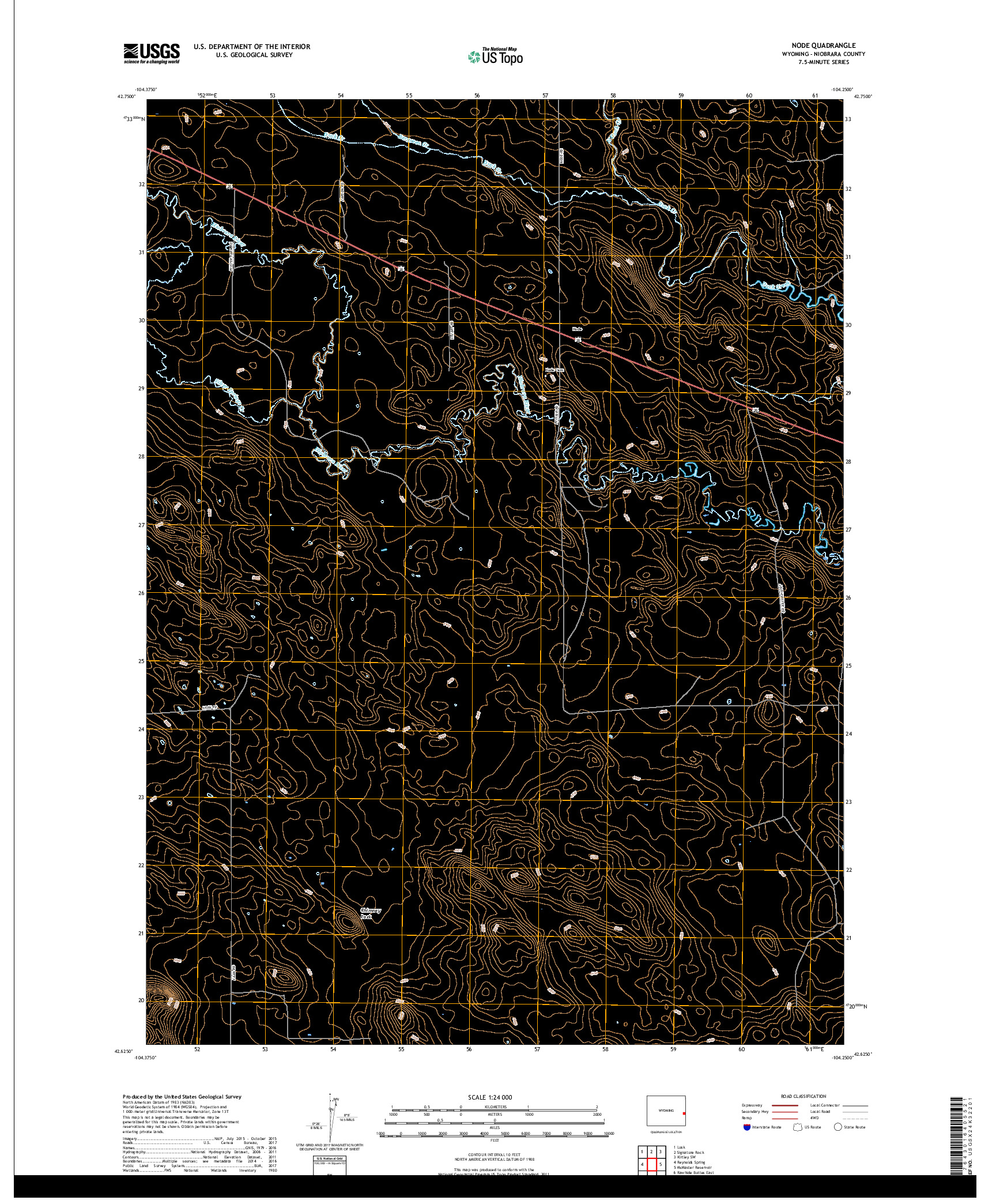 USGS US TOPO 7.5-MINUTE MAP FOR NODE, WY 2018