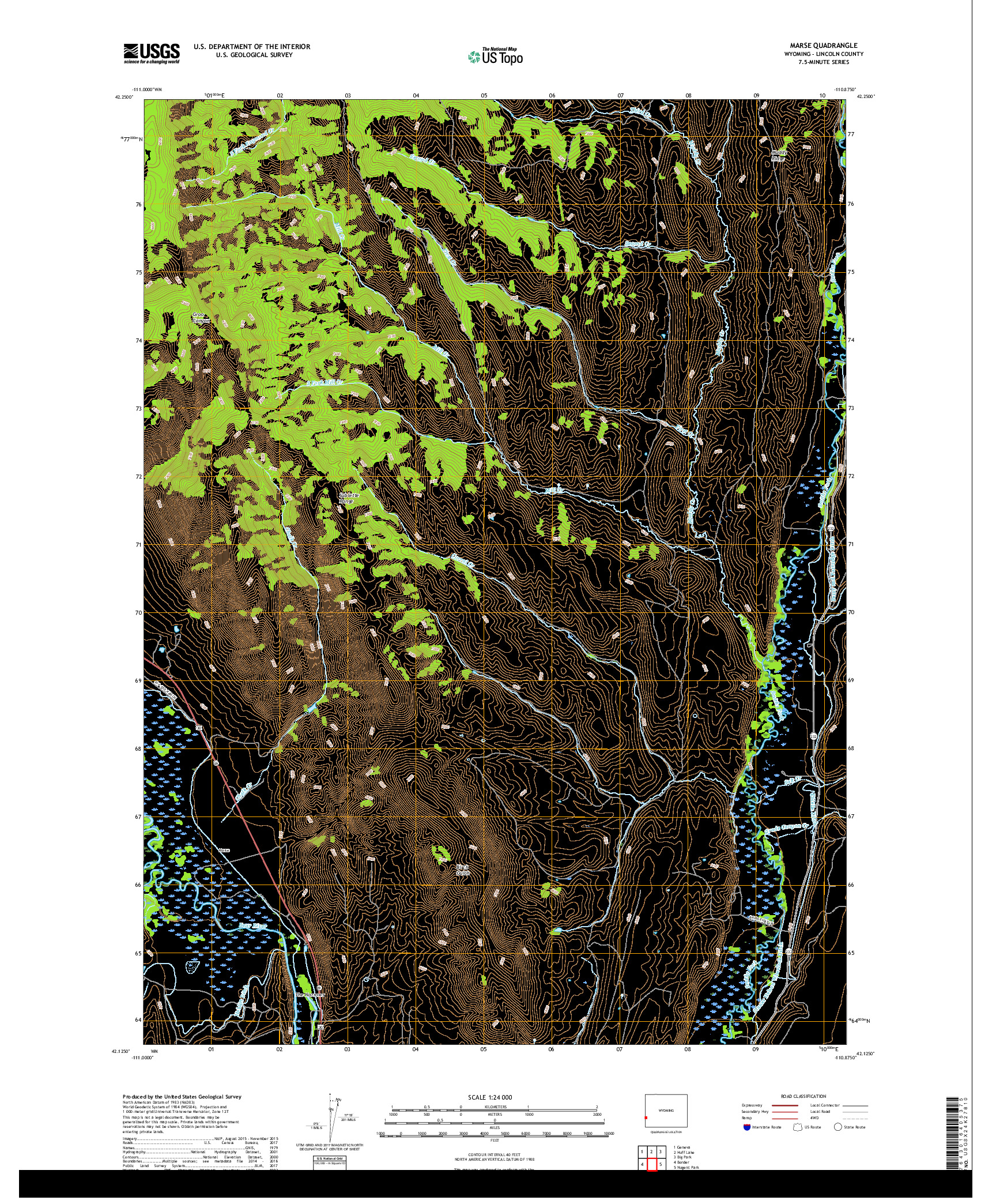 USGS US TOPO 7.5-MINUTE MAP FOR MARSE, WY 2018