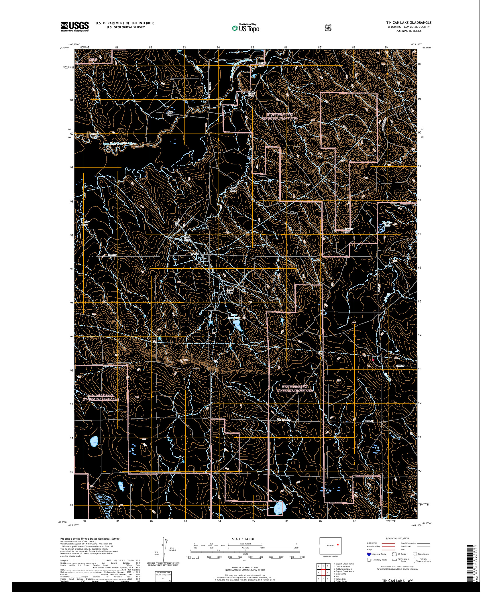 USGS US TOPO 7.5-MINUTE MAP FOR TIN CAN LAKE, WY 2018