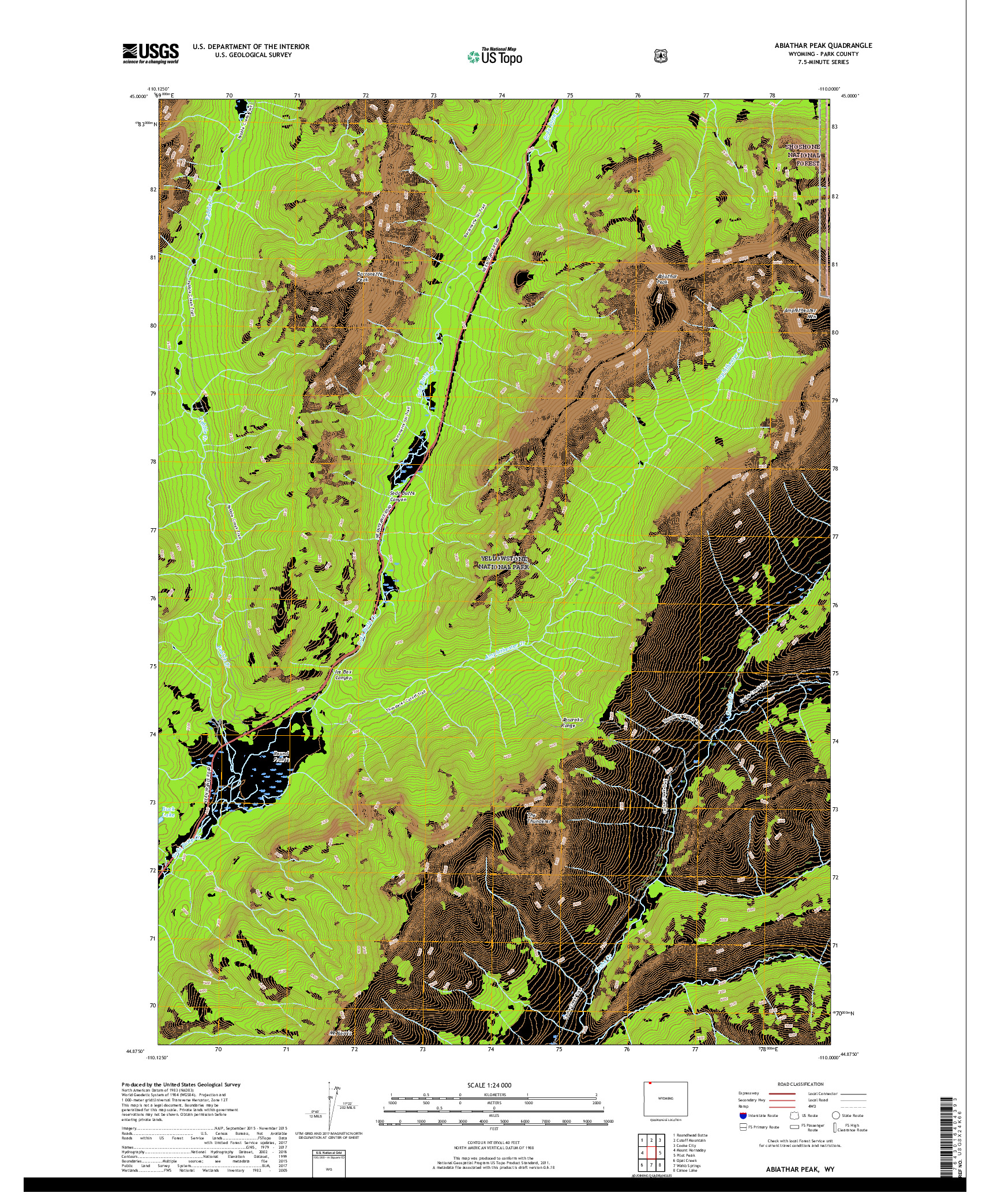 USGS US TOPO 7.5-MINUTE MAP FOR ABIATHAR PEAK, WY 2018