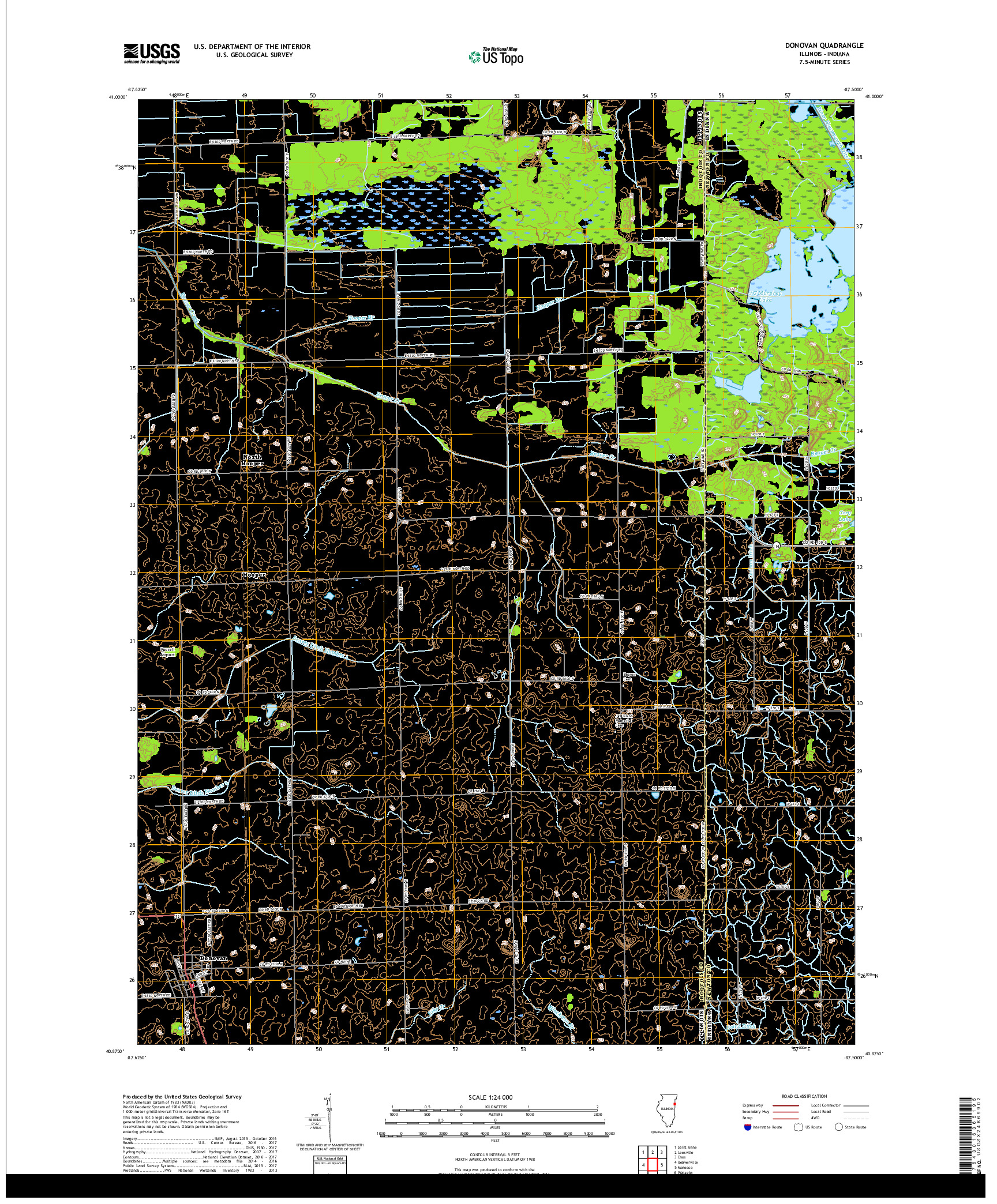 USGS US TOPO 7.5-MINUTE MAP FOR DONOVAN, IL,IN 2018