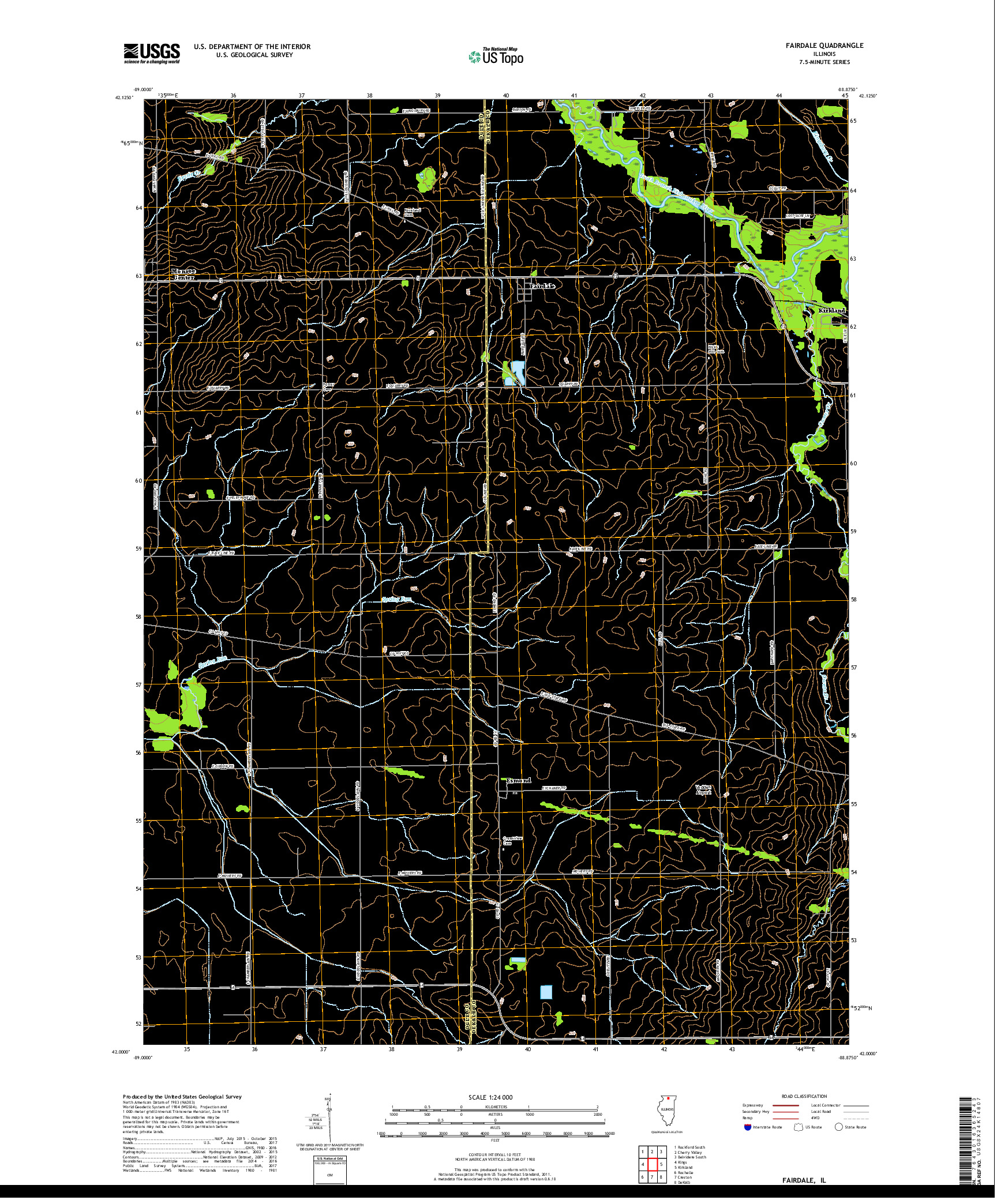 USGS US TOPO 7.5-MINUTE MAP FOR FAIRDALE, IL 2018