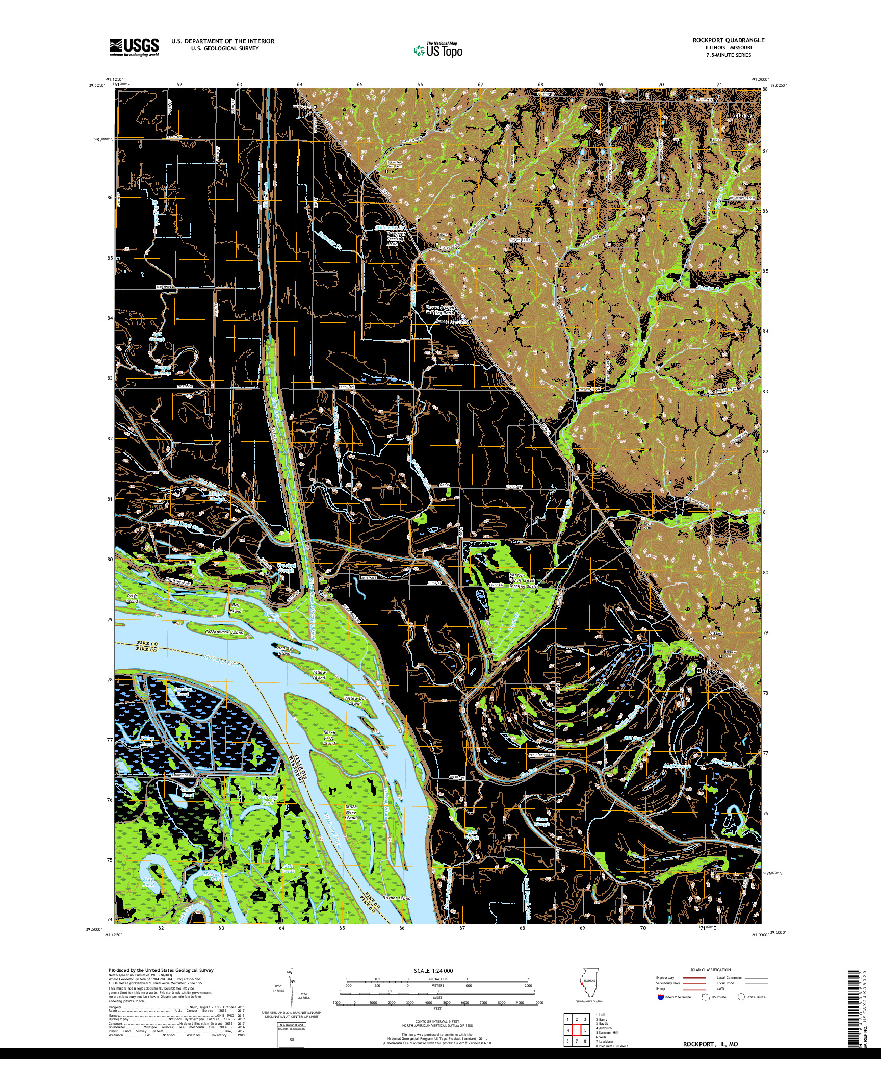 USGS US TOPO 7.5-MINUTE MAP FOR ROCKPORT, IL,MO 2018