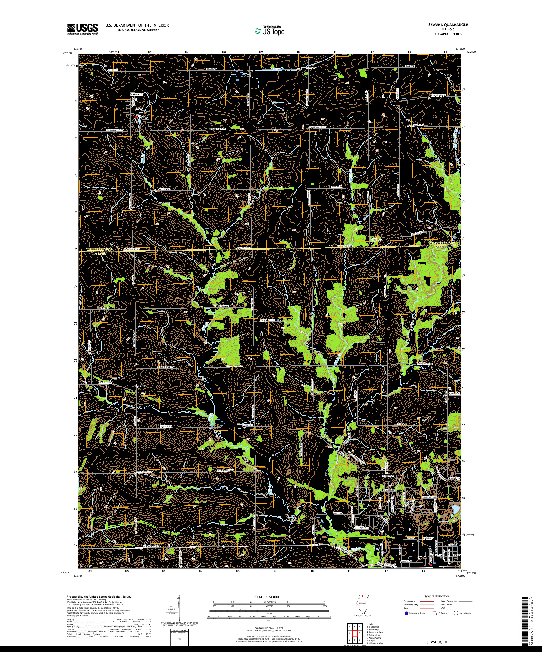 USGS US TOPO 7.5-MINUTE MAP FOR SEWARD, IL 2018