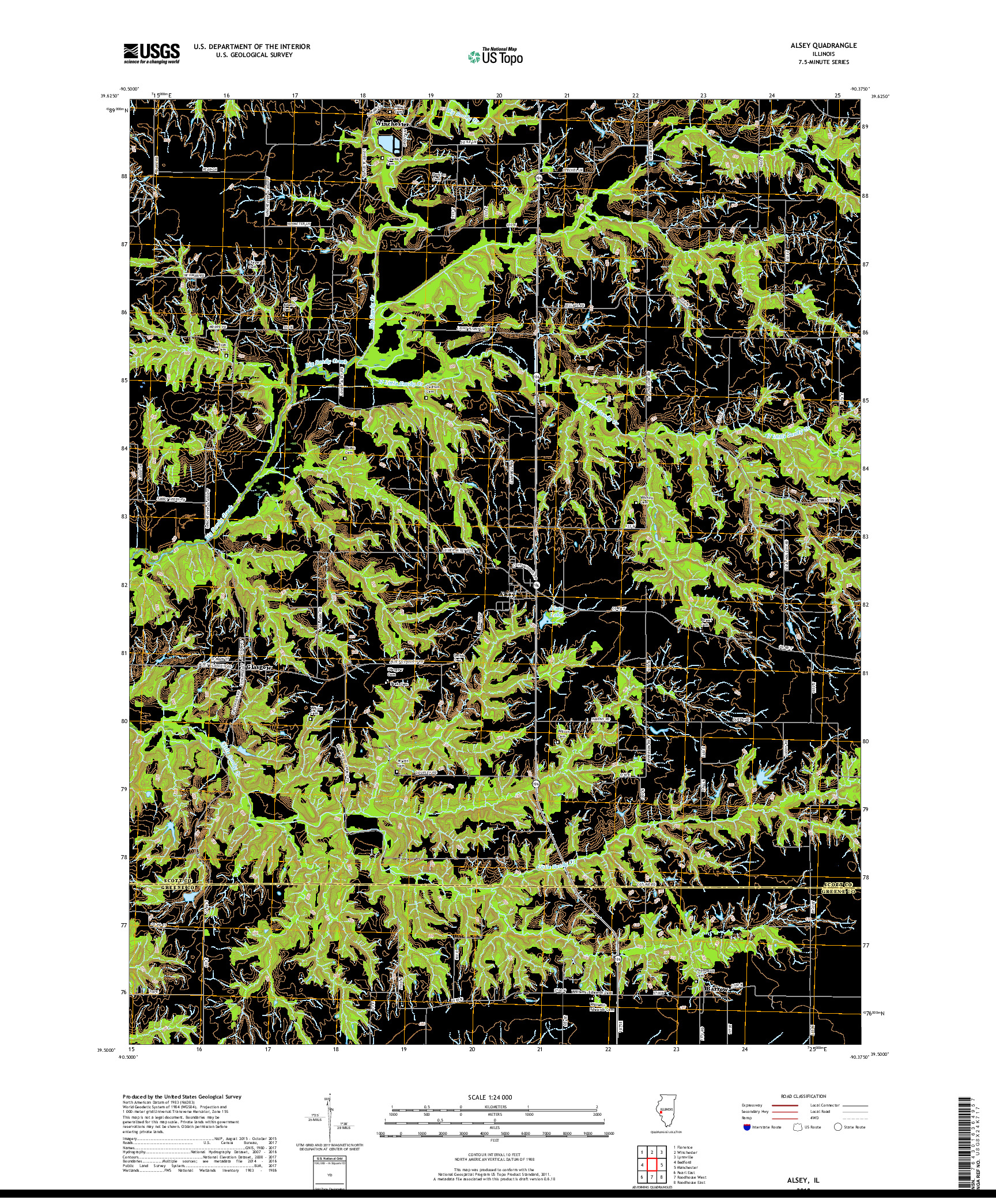 USGS US TOPO 7.5-MINUTE MAP FOR ALSEY, IL 2018