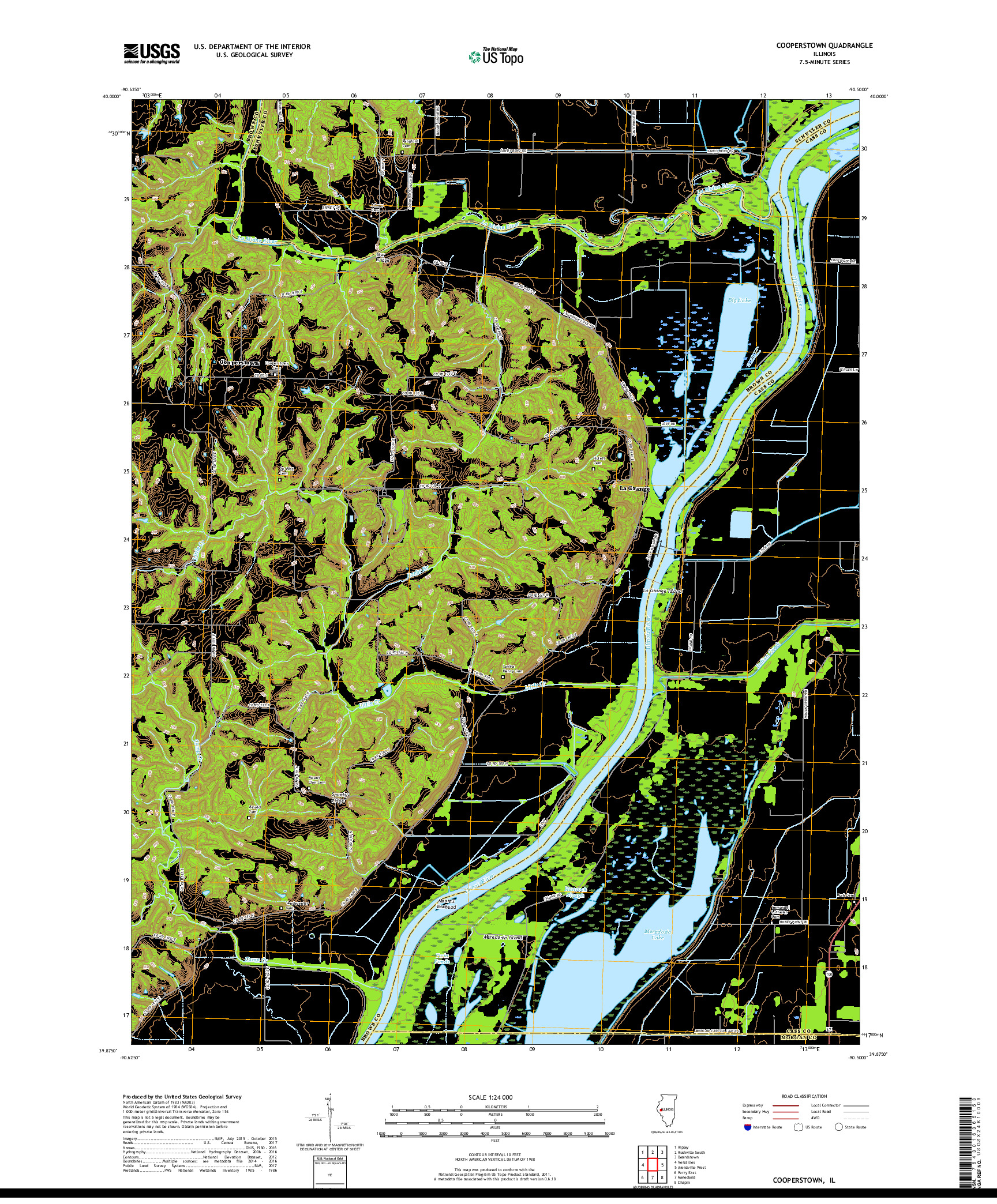 USGS US TOPO 7.5-MINUTE MAP FOR COOPERSTOWN, IL 2018