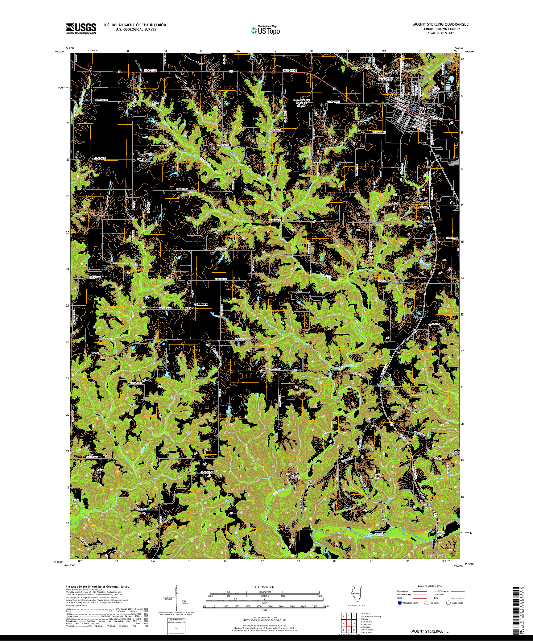 USGS US TOPO 7.5-MINUTE MAP FOR MOUNT STERLING, IL 2018