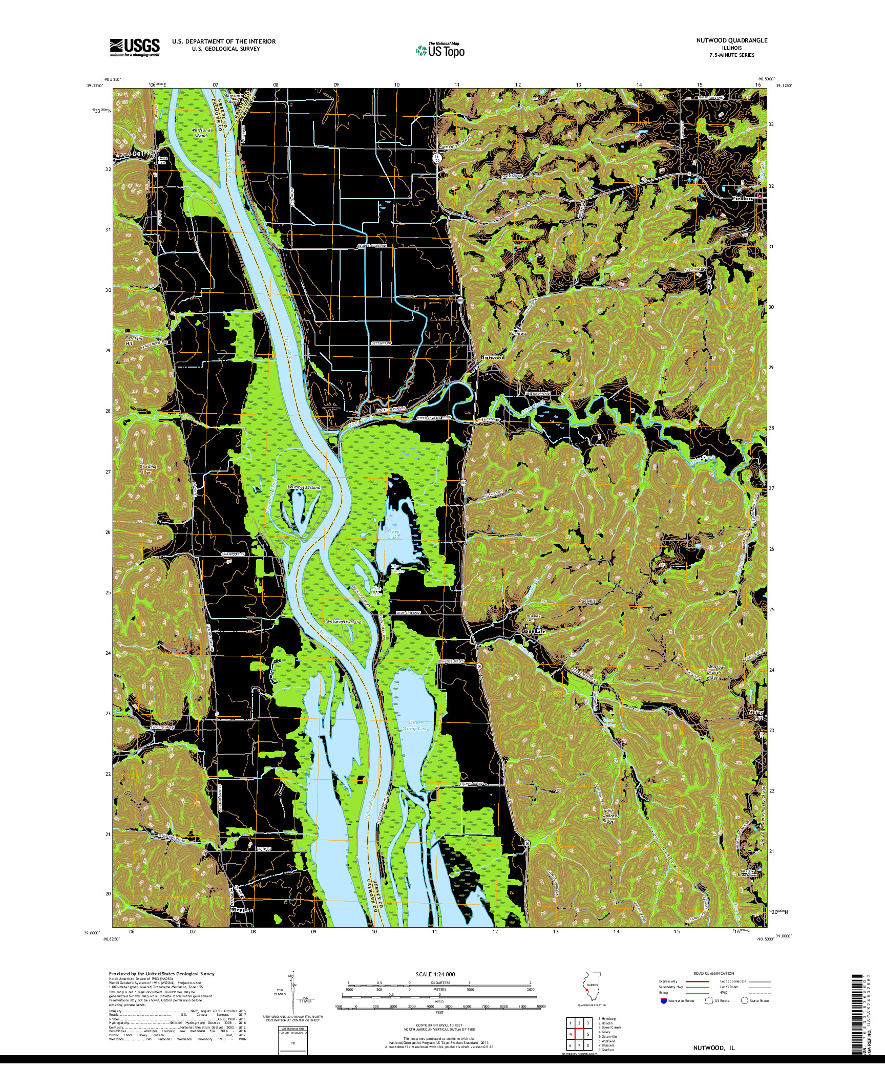 USGS US TOPO 7.5-MINUTE MAP FOR NUTWOOD, IL 2018