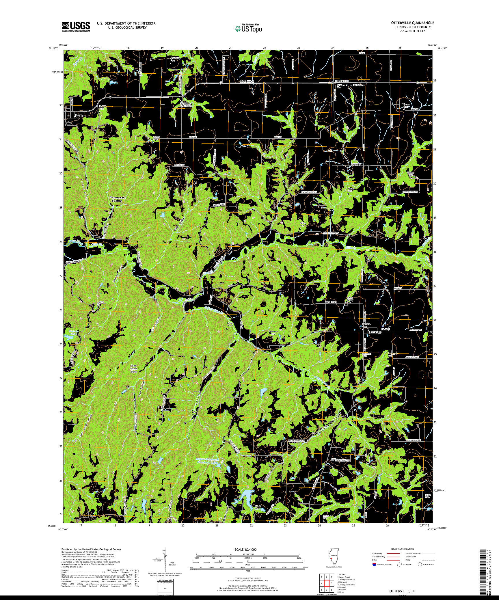 USGS US TOPO 7.5-MINUTE MAP FOR OTTERVILLE, IL 2018