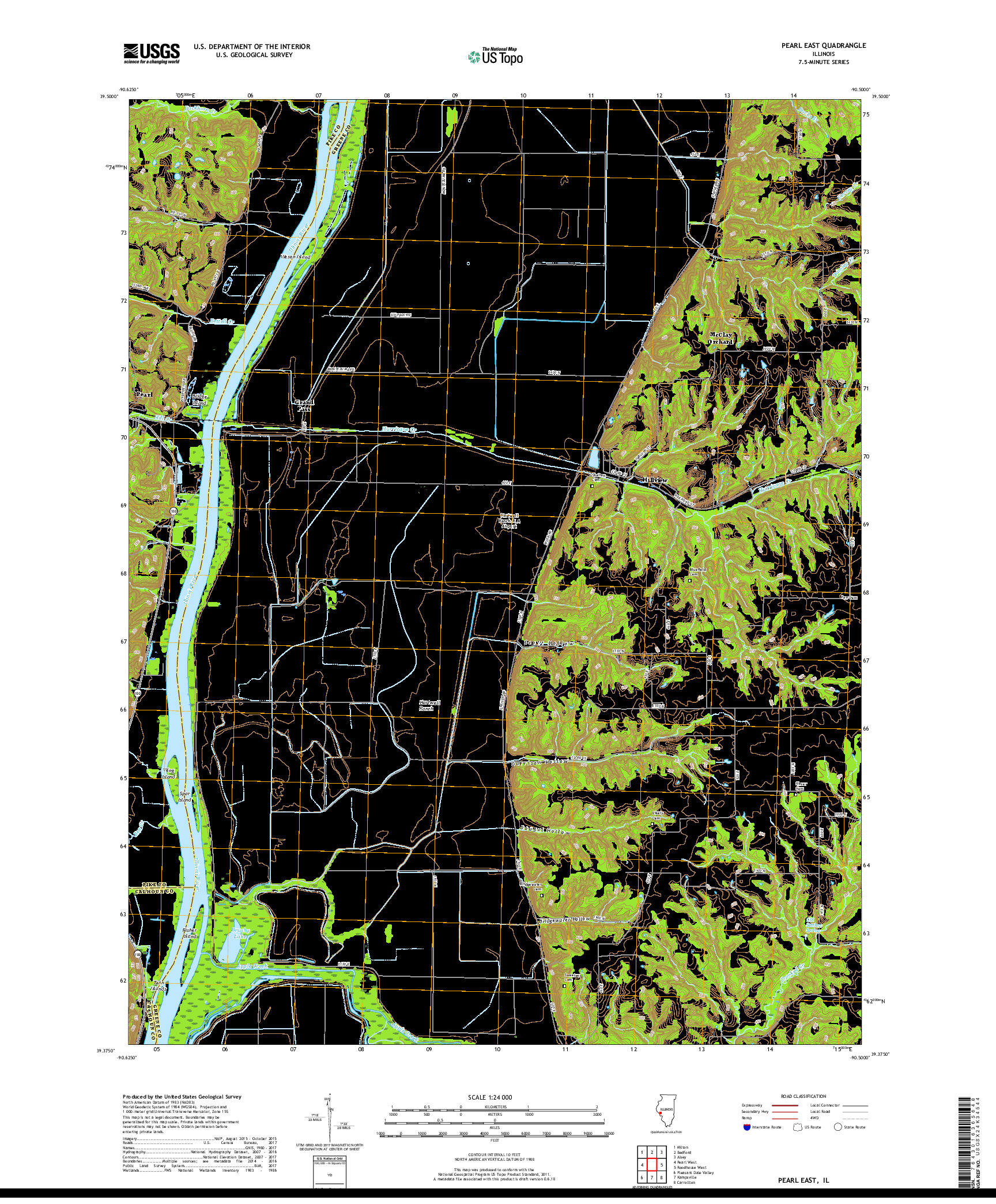 USGS US TOPO 7.5-MINUTE MAP FOR PEARL EAST, IL 2018