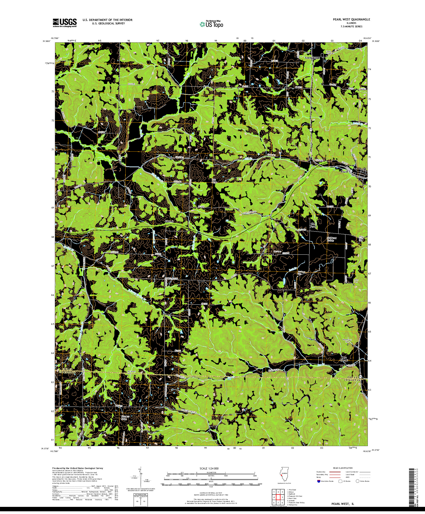 USGS US TOPO 7.5-MINUTE MAP FOR PEARL WEST, IL 2018