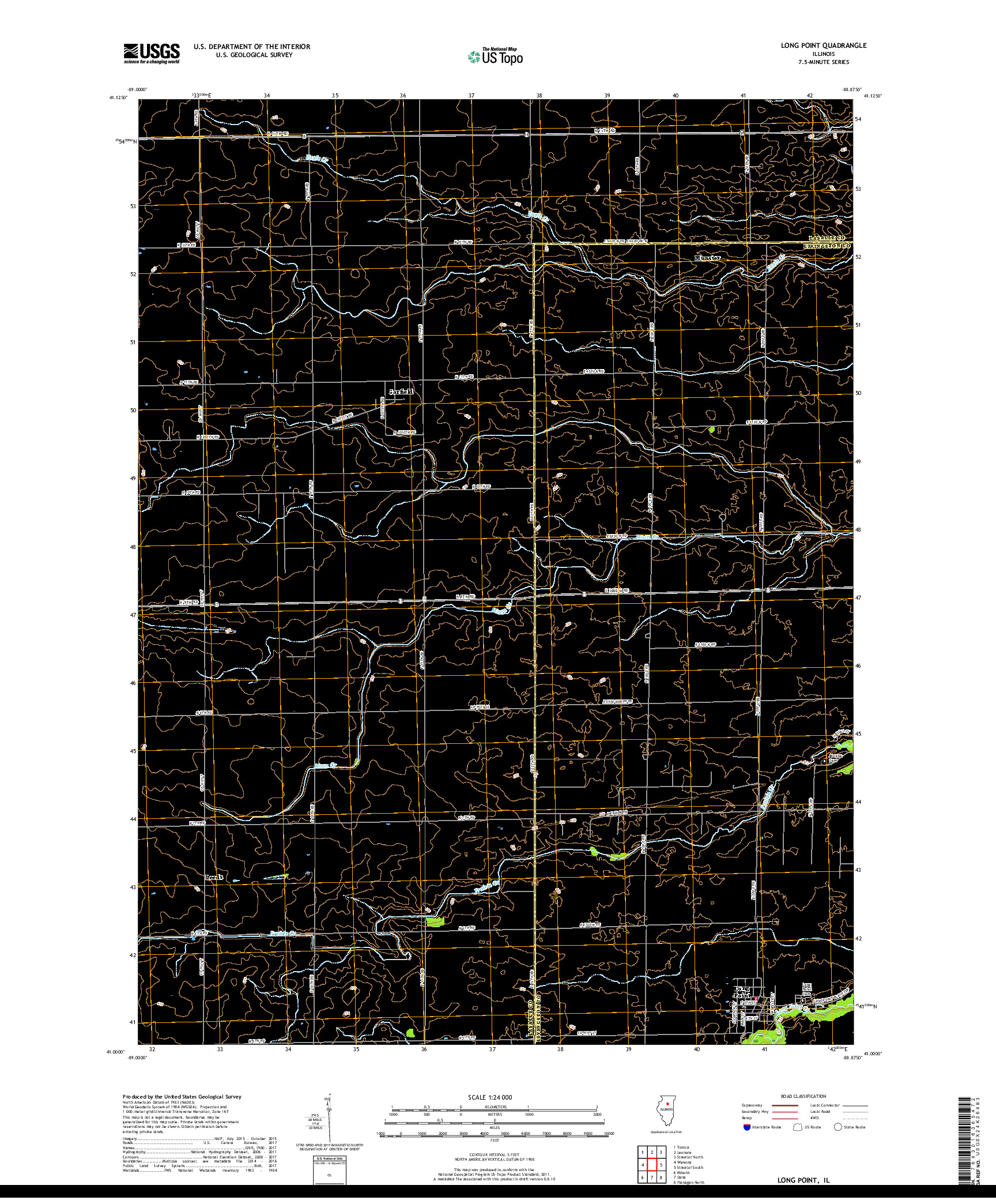 USGS US TOPO 7.5-MINUTE MAP FOR LONG POINT, IL 2018